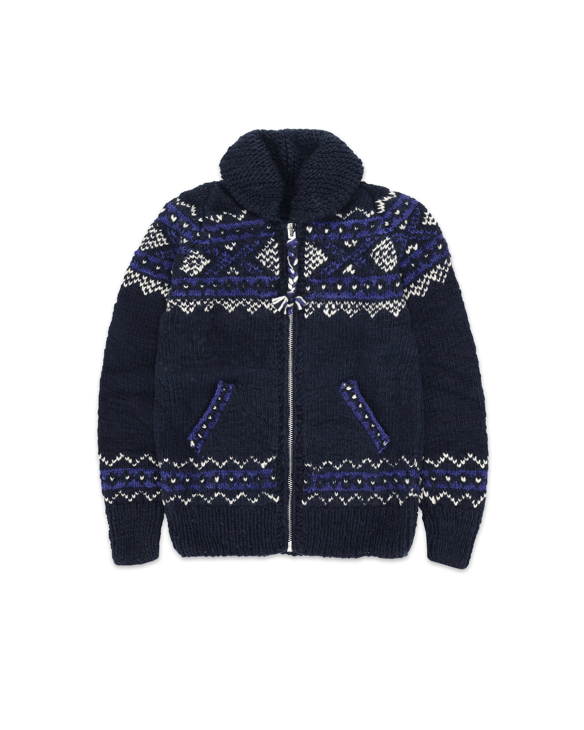 Chamula Cardigan in Lana Merino con Motivo Navajo