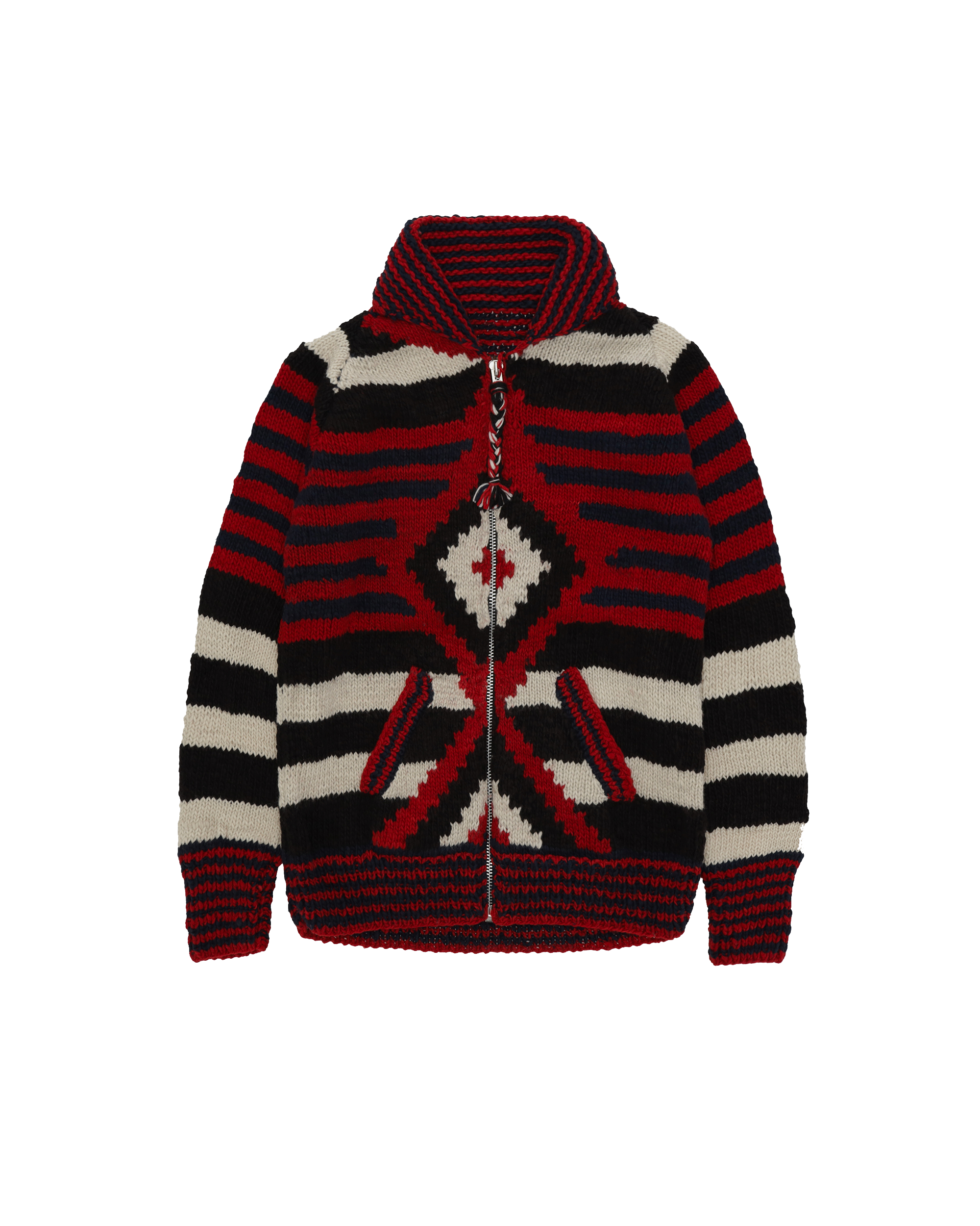 Chamula Cardigan in Lana Merino con Motivo "Diamond"