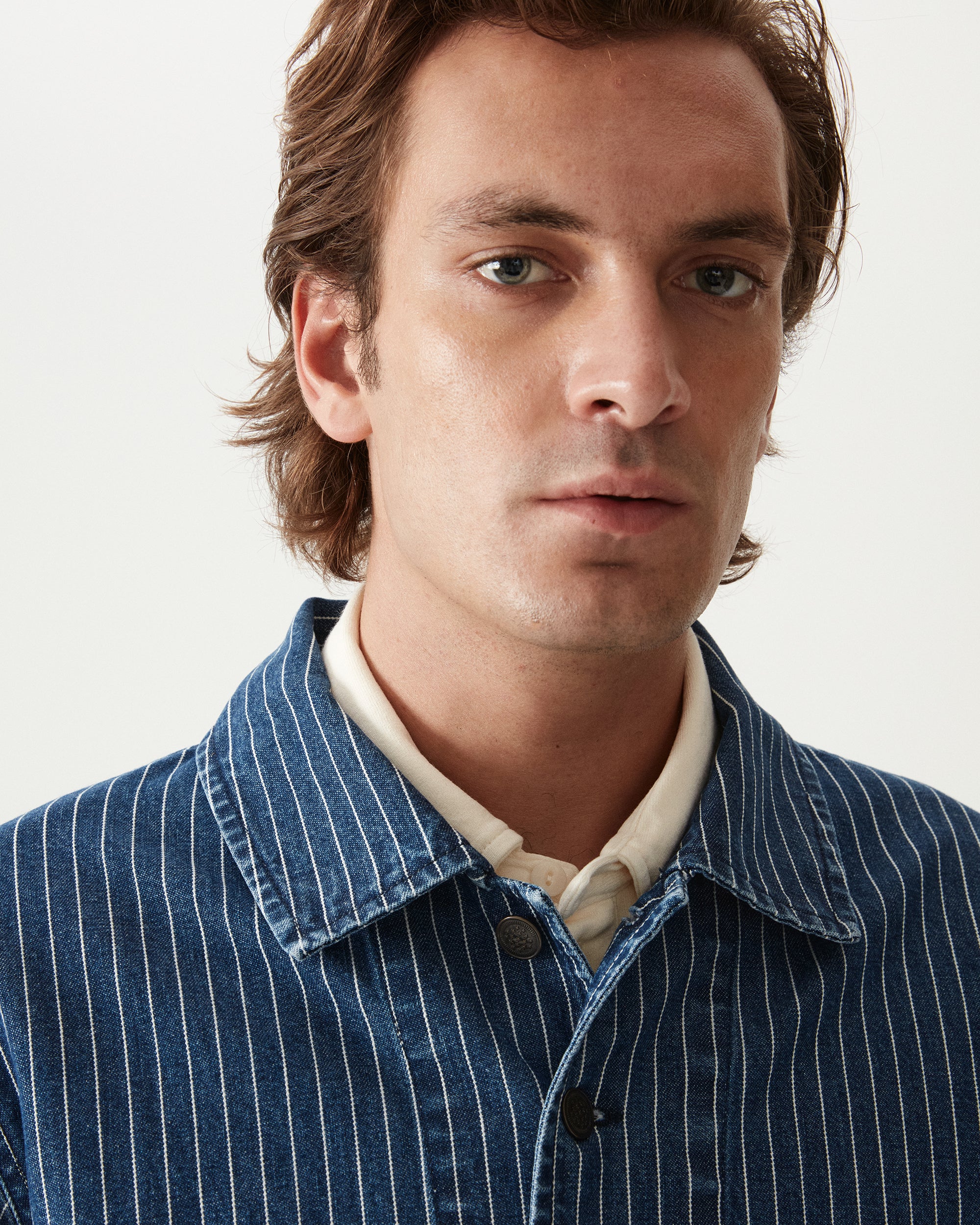 Clays Pinstripe Denim Jacket