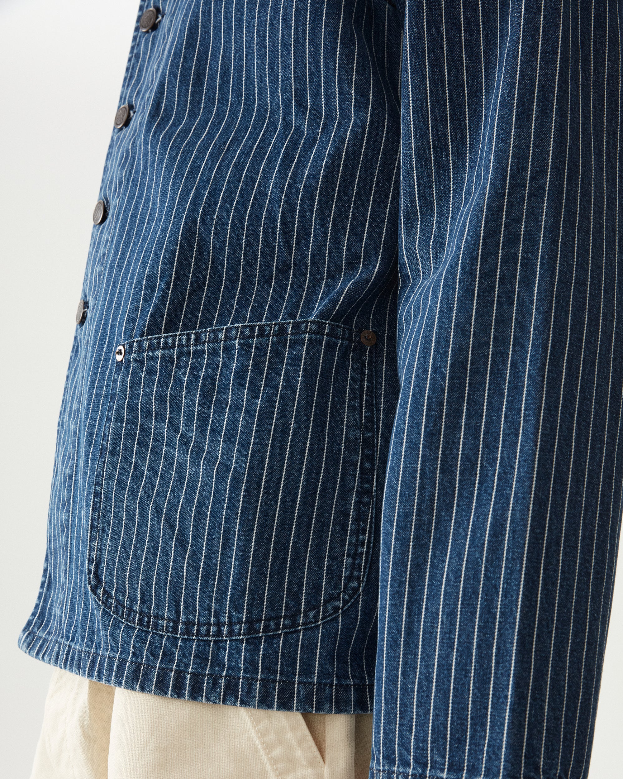 Clays Pinstripe Denim Jacket