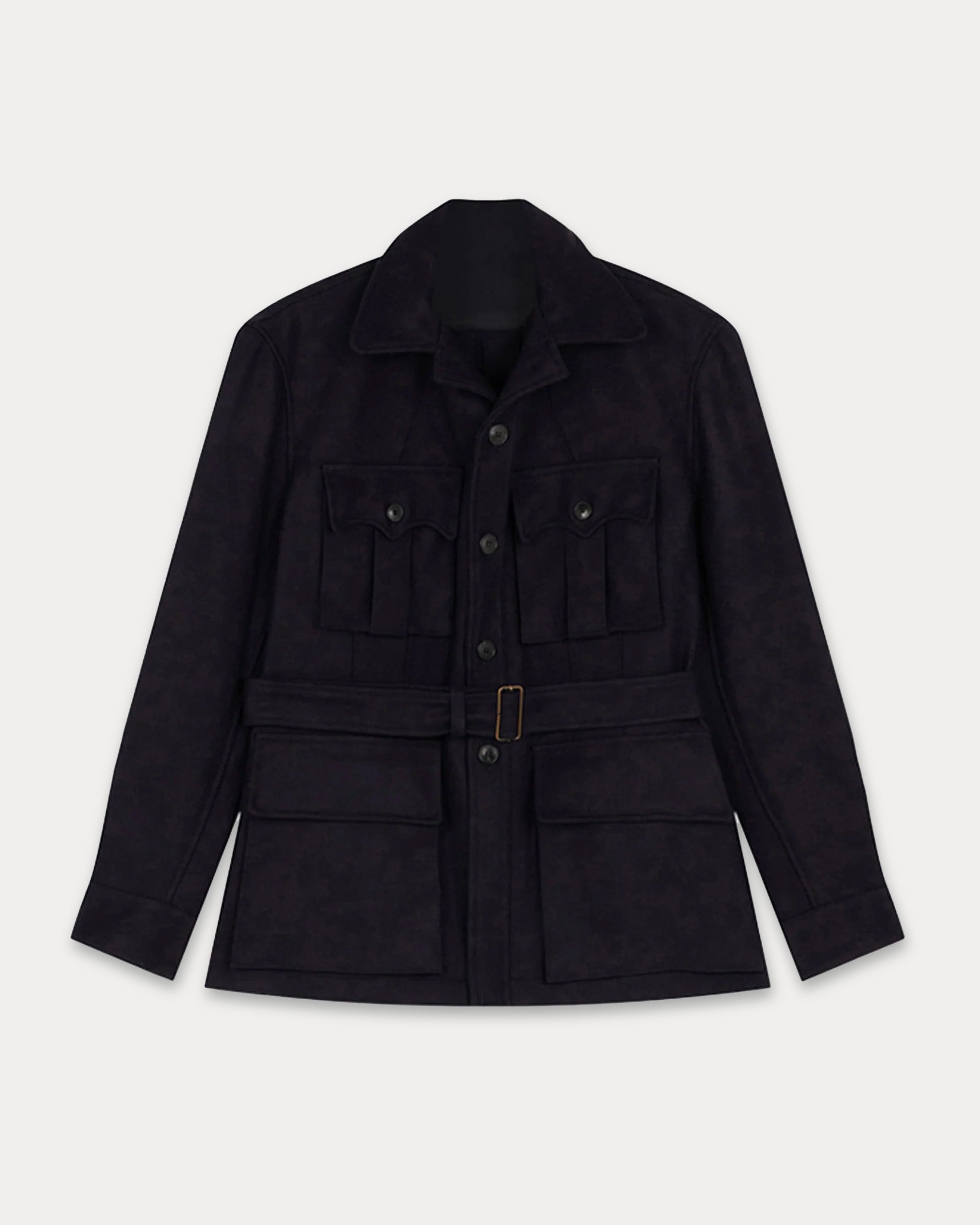 Clint Giacca Sahariana in Herringbone di Cotone