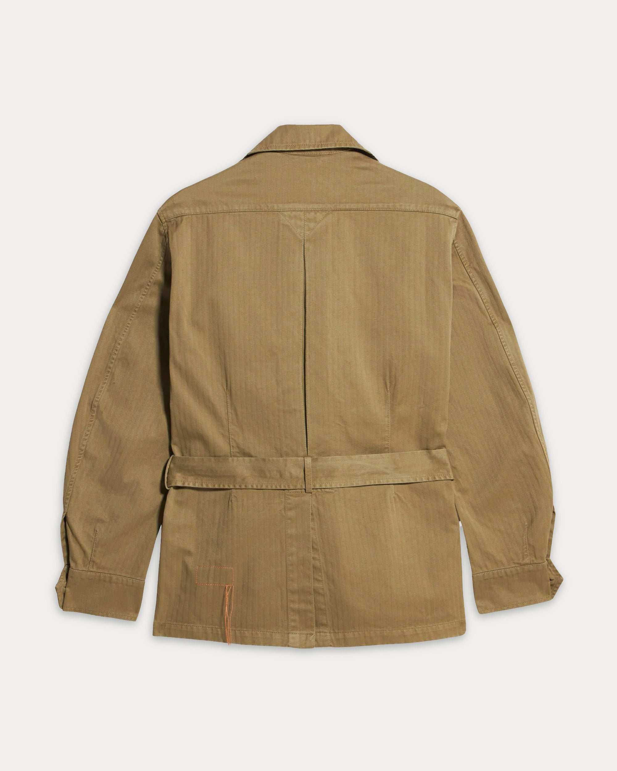Clint Giacca Sahariana in Herringbone di Cotone