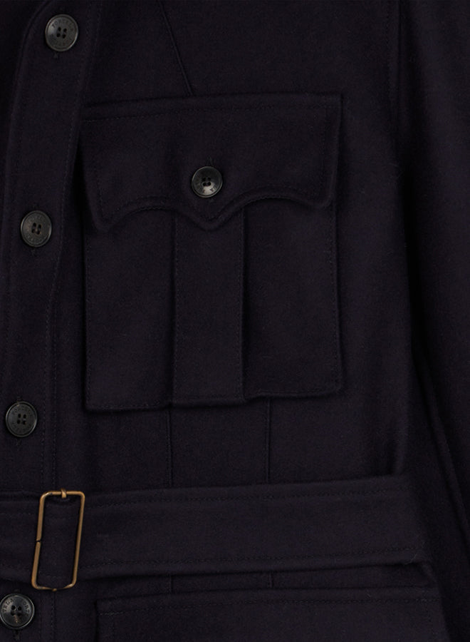 Clint Giacca Sahariana in Herringbone di Cotone