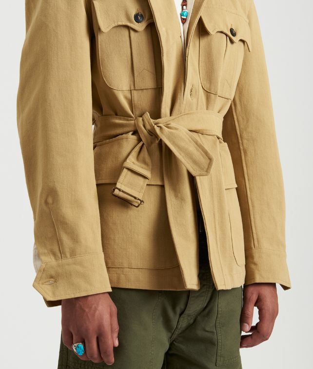 Clint Giacca Sahariana in Drill di Cotone