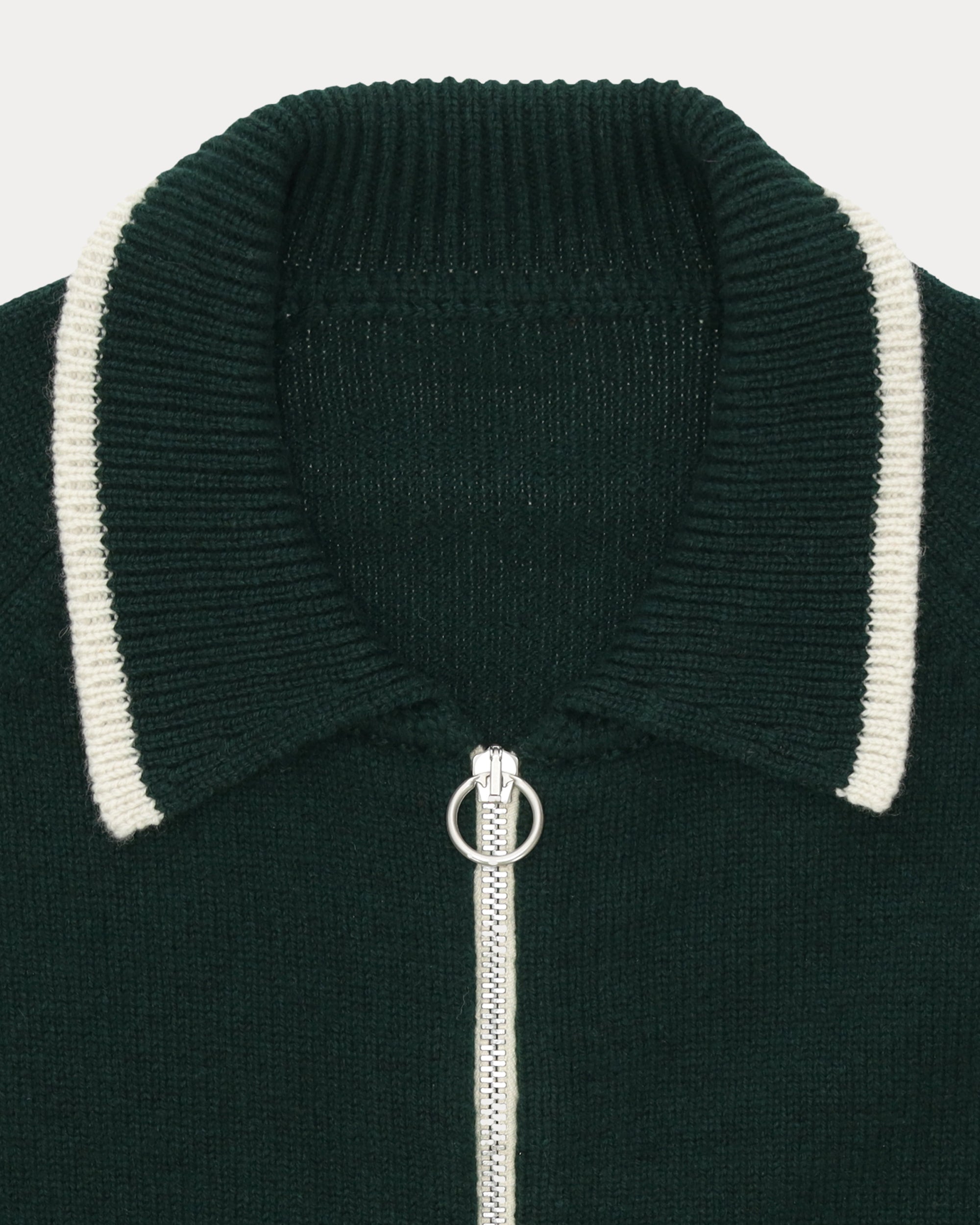 Crow Wool Knitted Zip Jumper