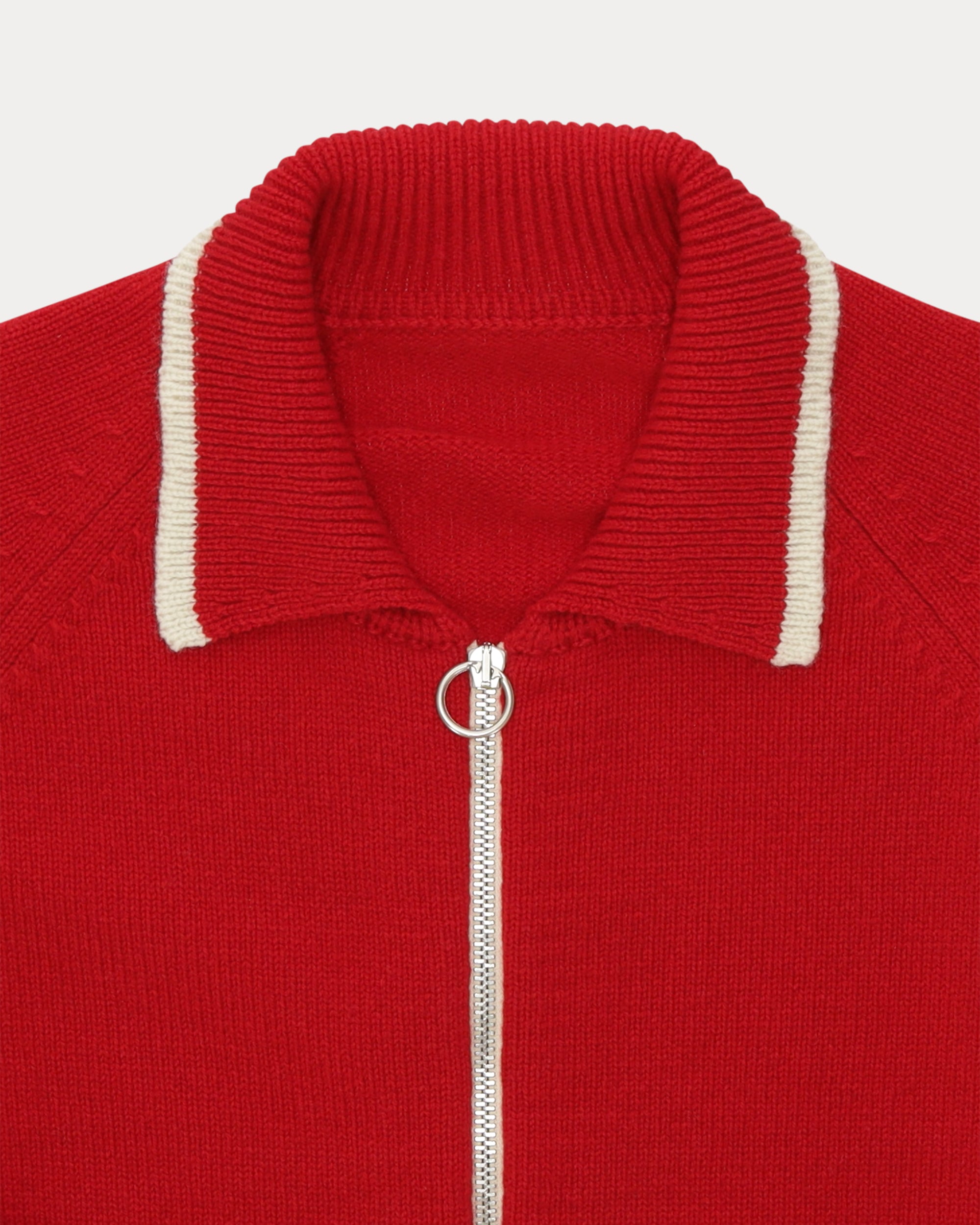 Crow Wool Knitted Zip Jumper