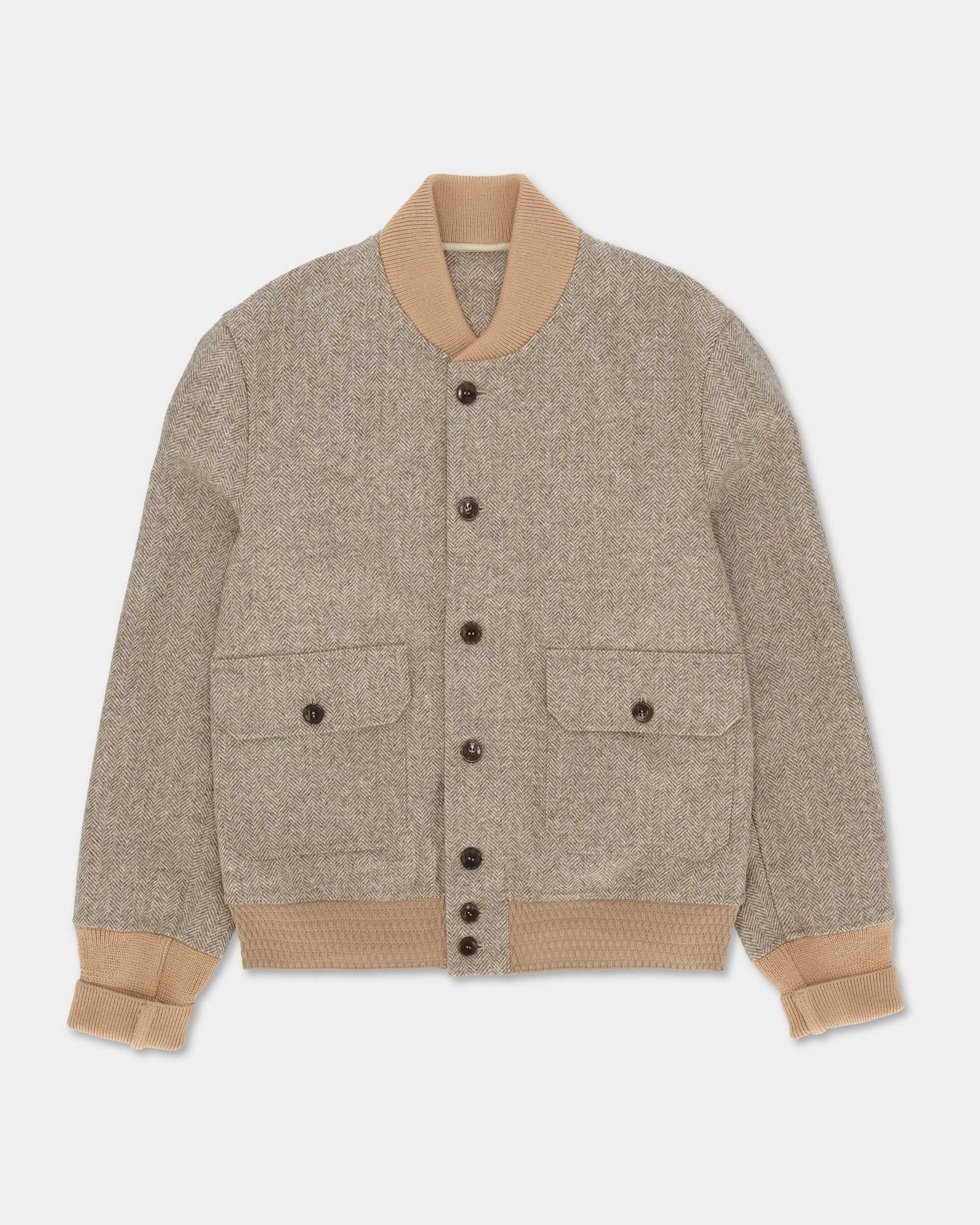 Cruiser Bomber In Herringbone Di Lana