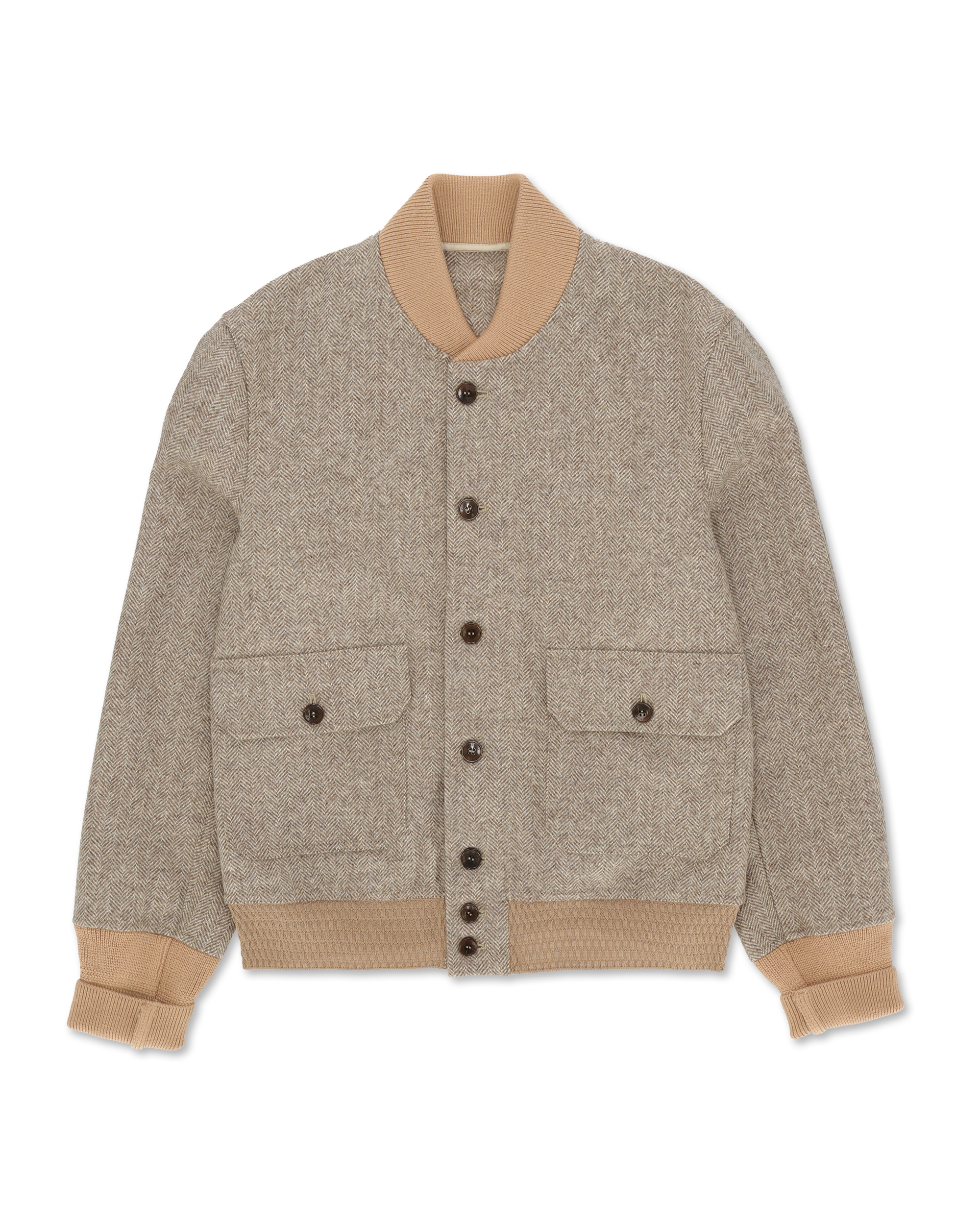Cruiser Bomber In Herringbone Di Lana