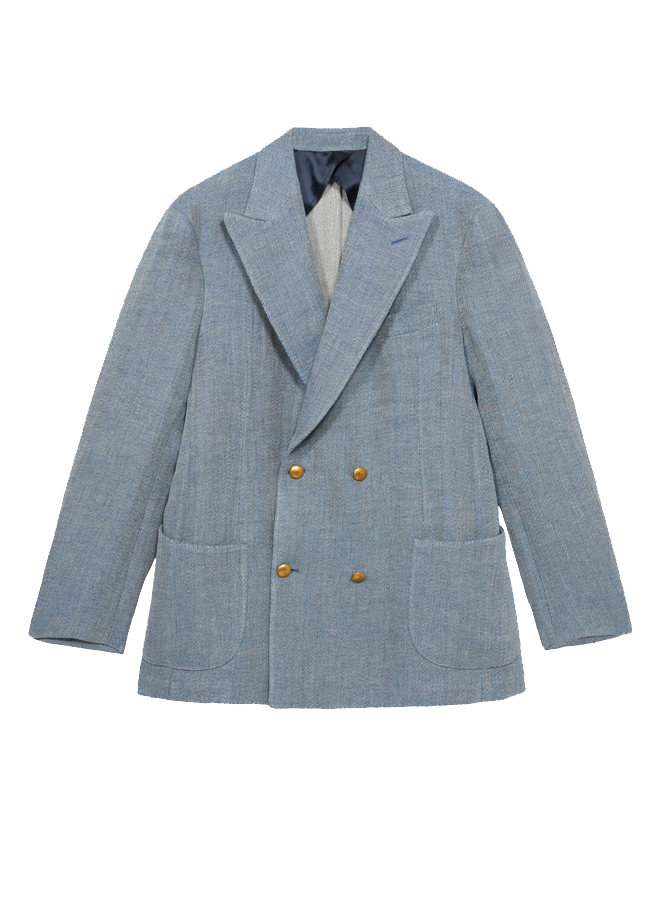 David Giacca Doppio Petto Misto Lino