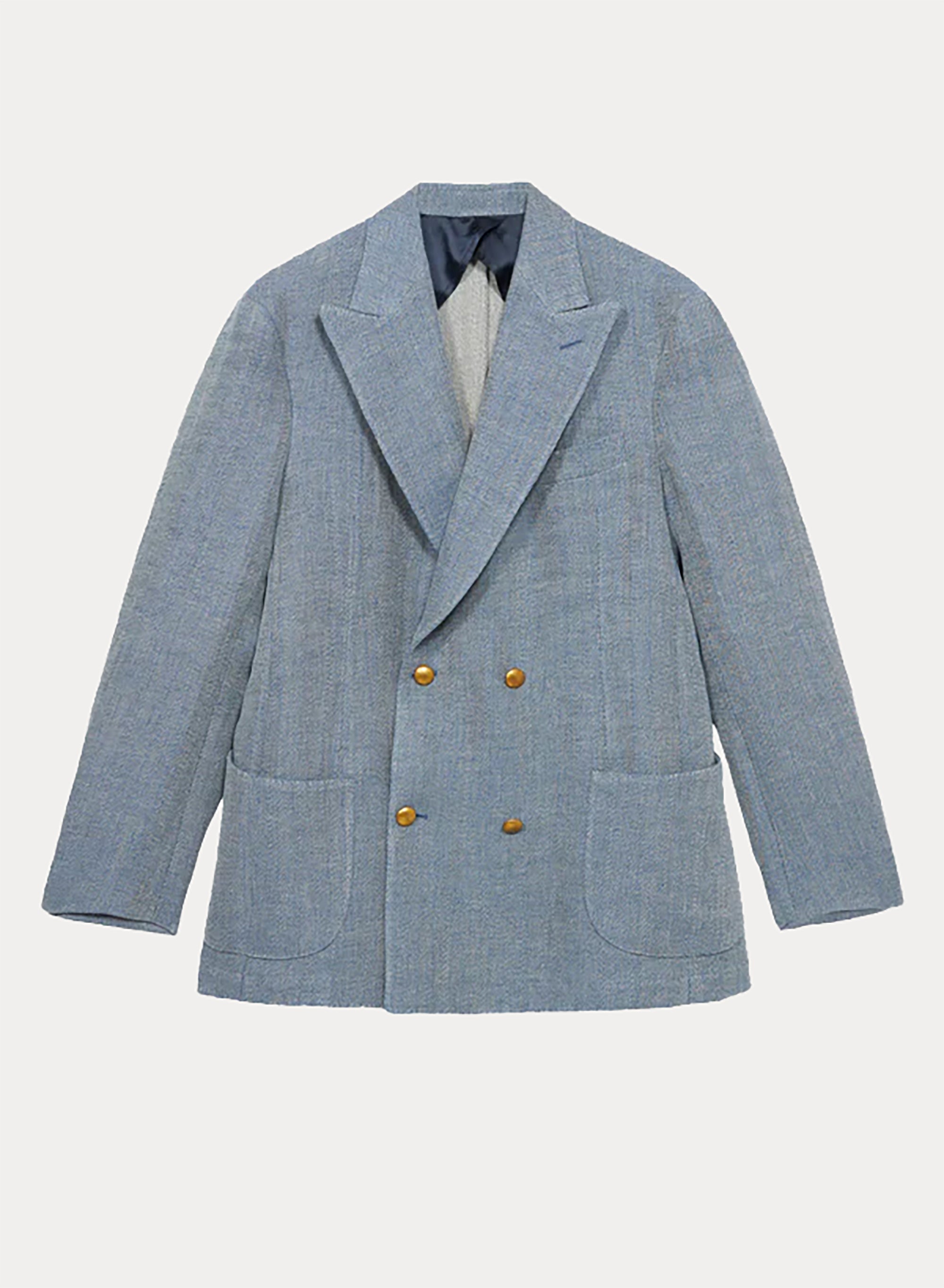 David Double-Breasted Linen Blend Jacket