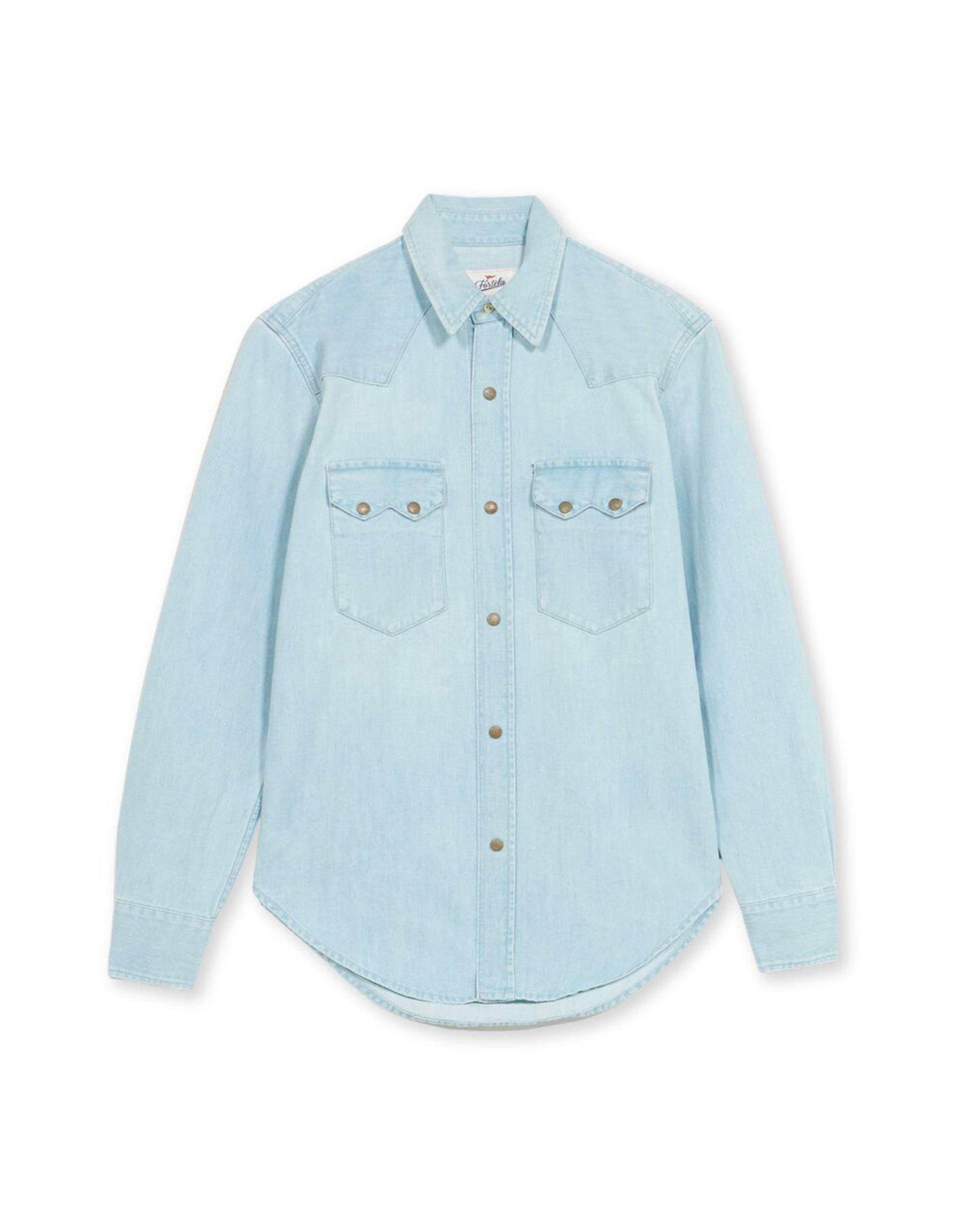 Elpasoj Camicia Texana In Denim Bleach Wash