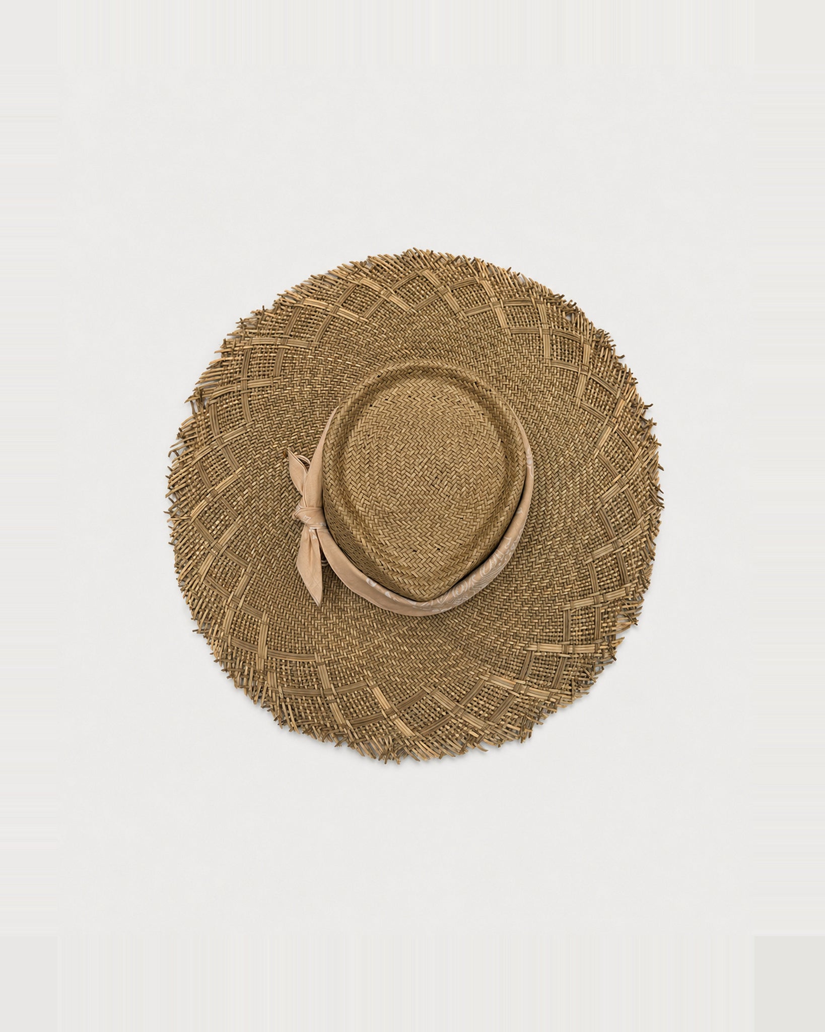 Calissa Cappello in Giunco e Bandana Beige
