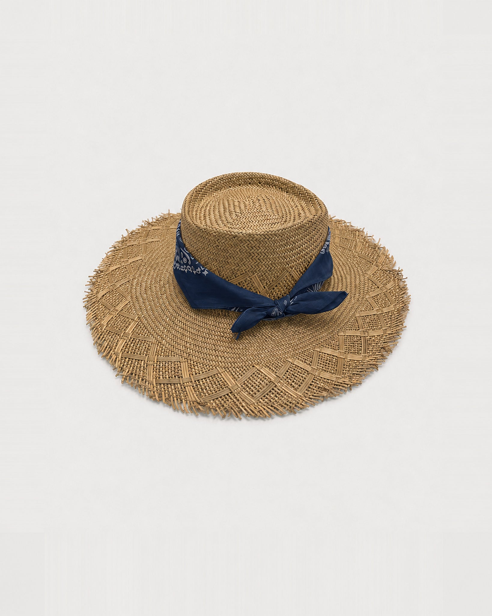 Calissa Straw Hat and Blue Bandana