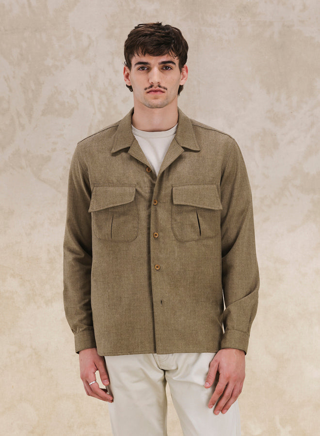 Fox Overshirt In Fresco Lana x Fox Fabrics