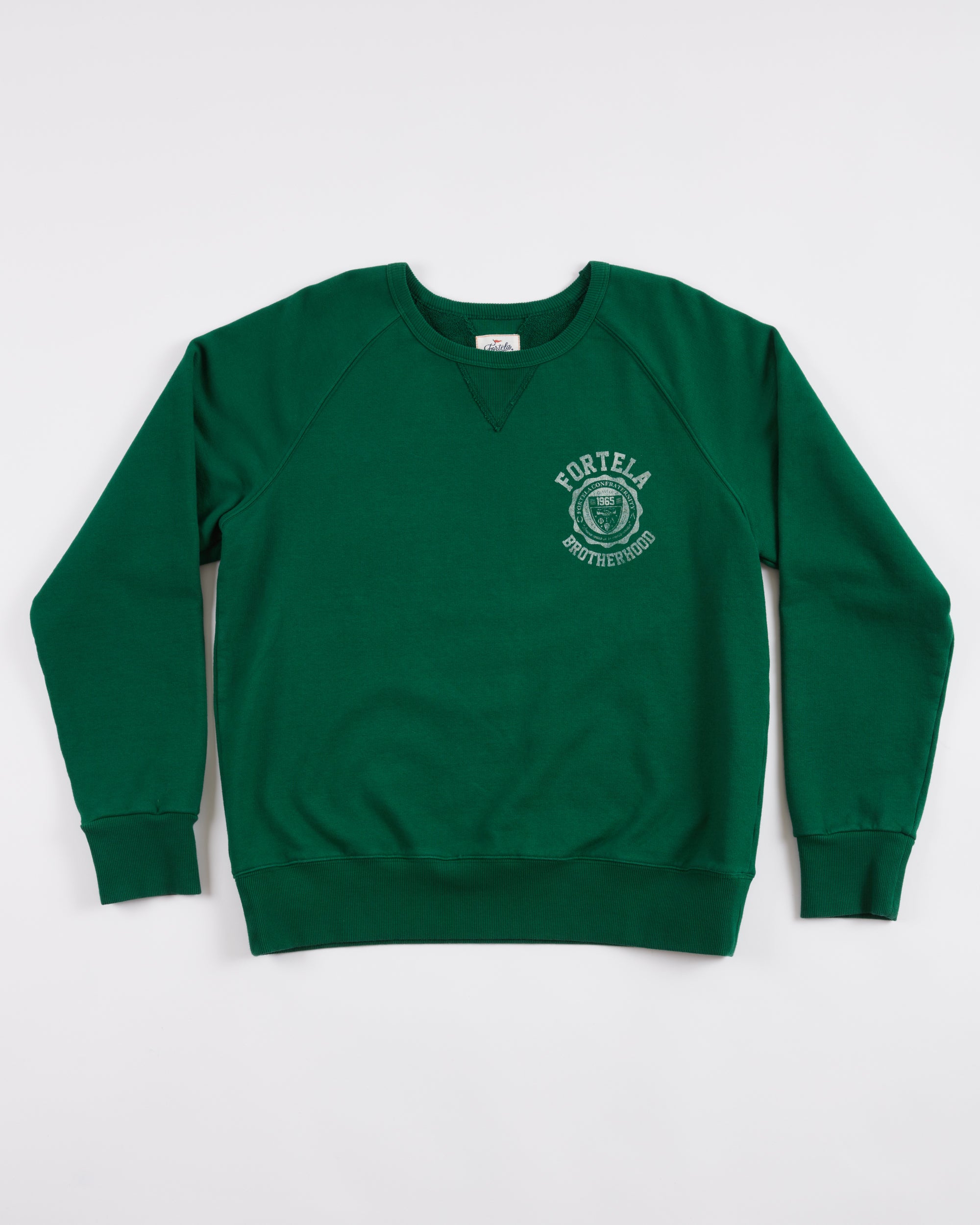 Harvard Crew Neck Fleece Jersey Sweatshirt with Raglan Sleeves