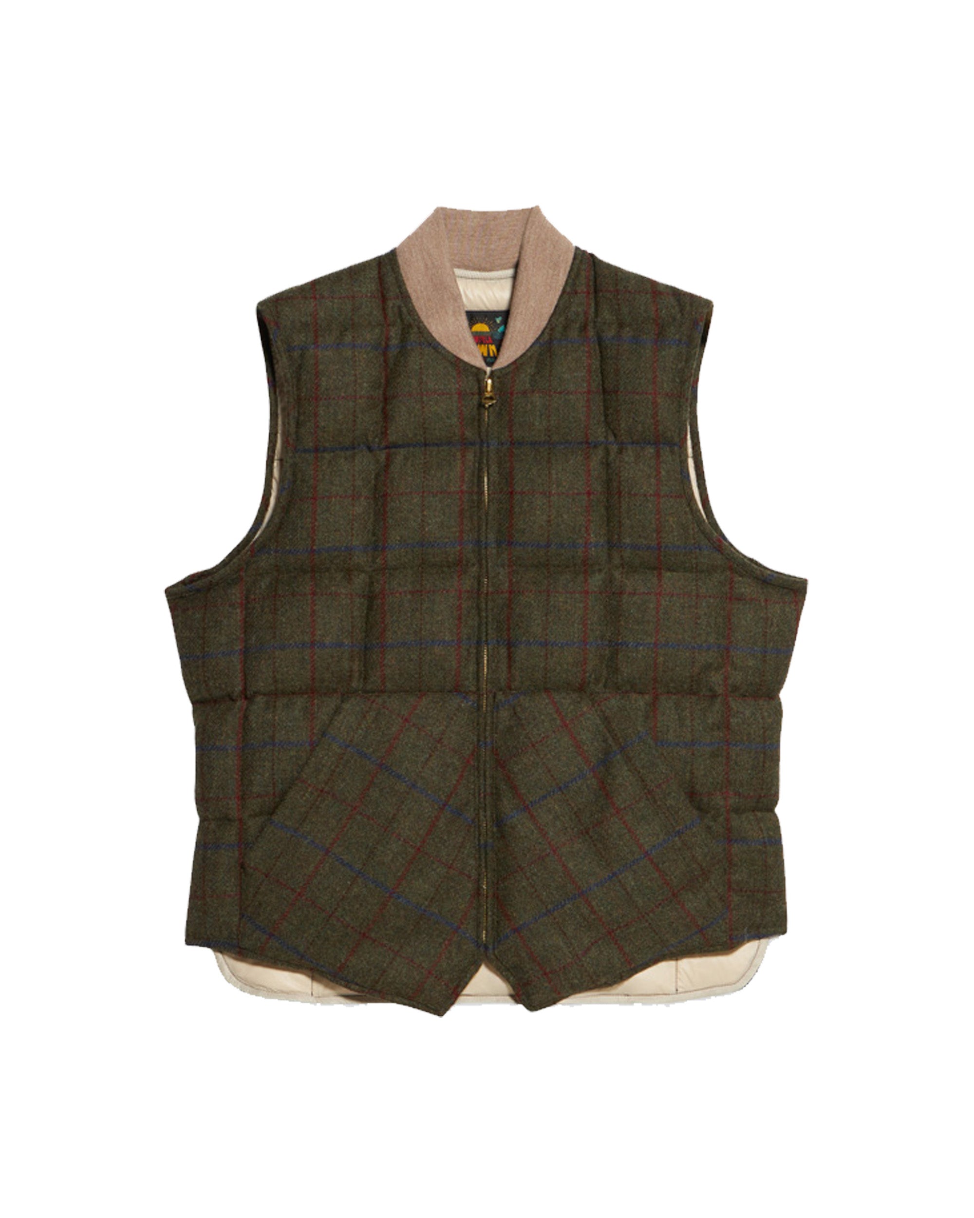 Vest Gilet Smanicato In Lana A Quadri