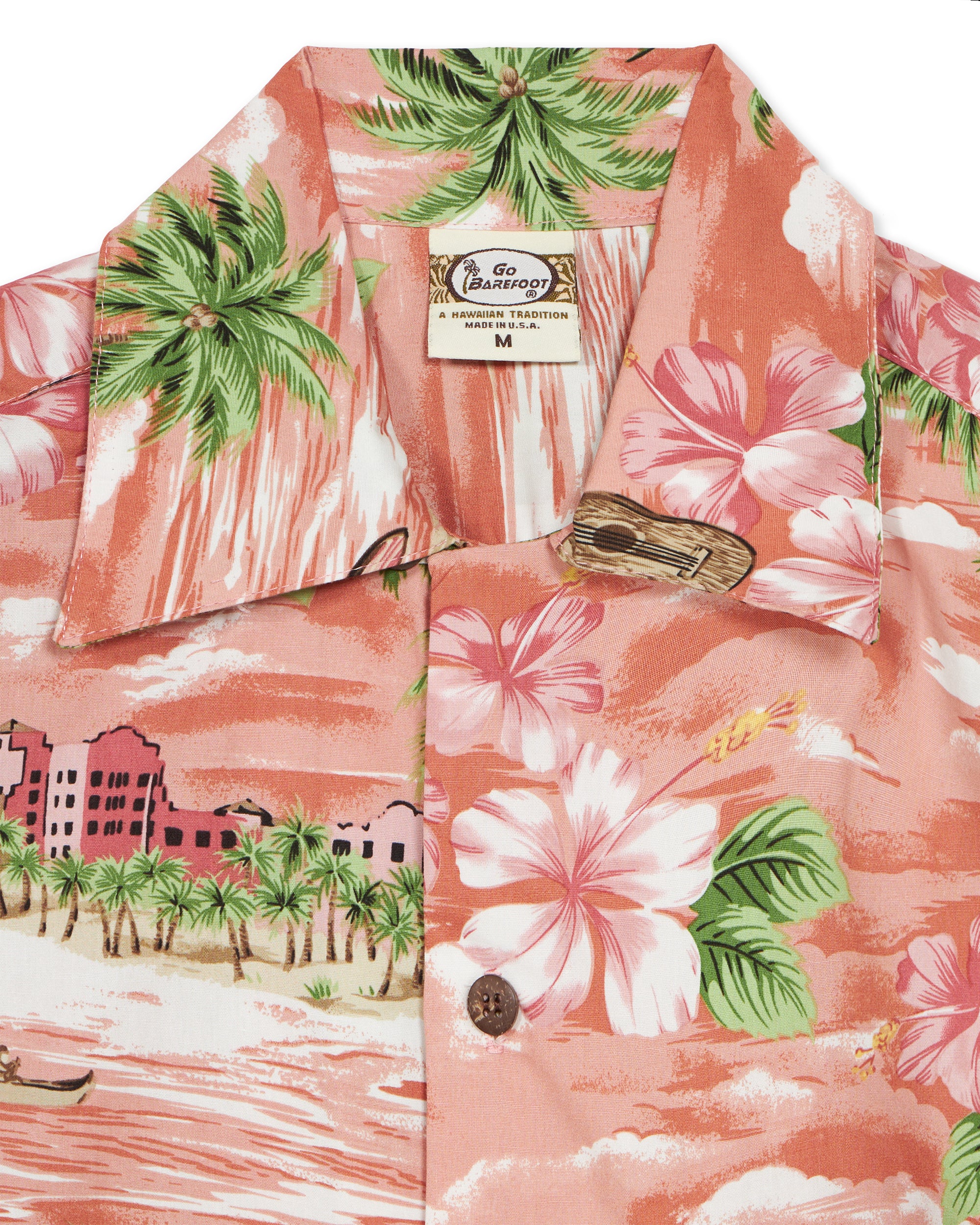 Fiji Camicia Con Stampa in Cotone a Maniche Corte