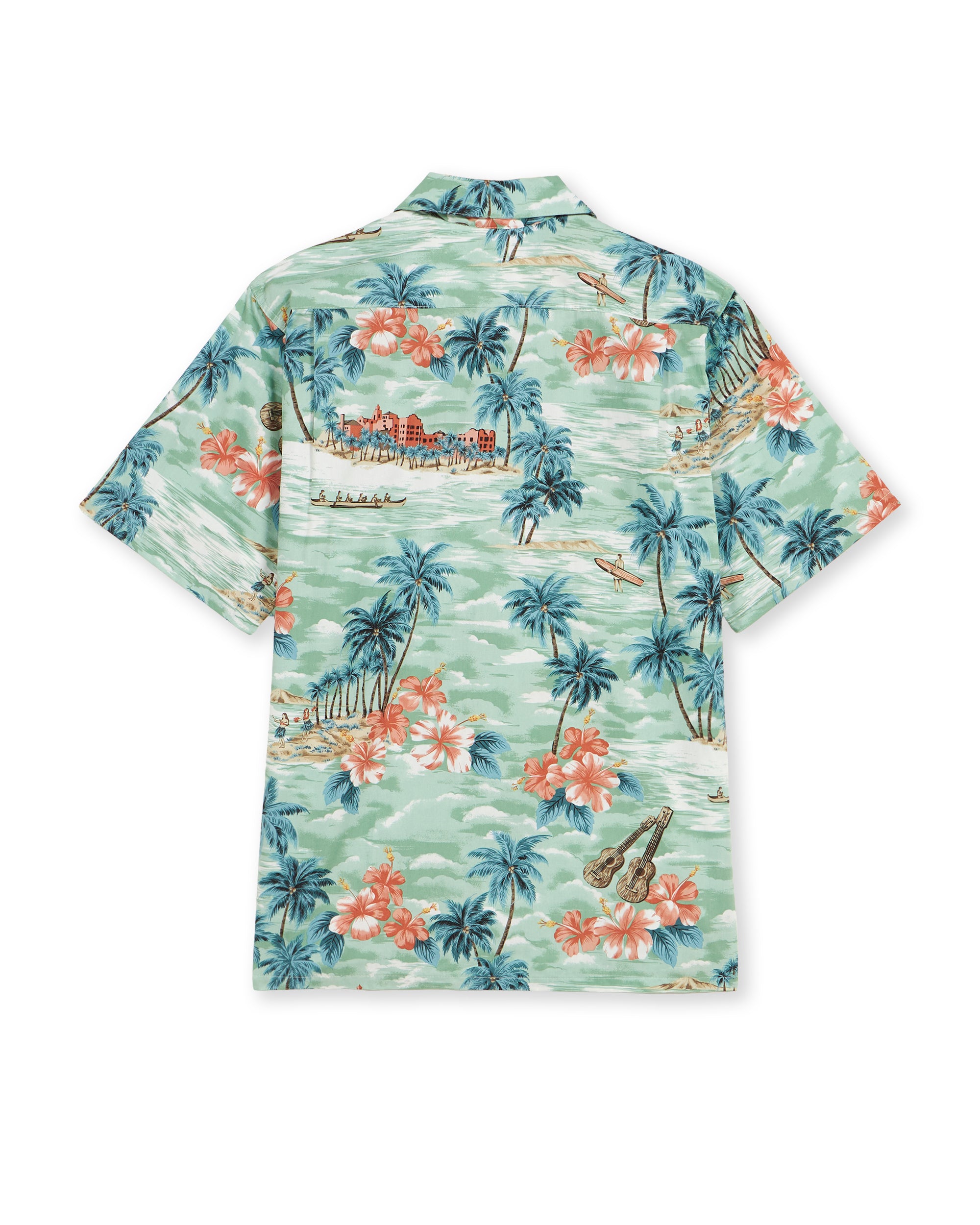 Fiji Camicia Con Stampa in Cotone a Maniche Corte