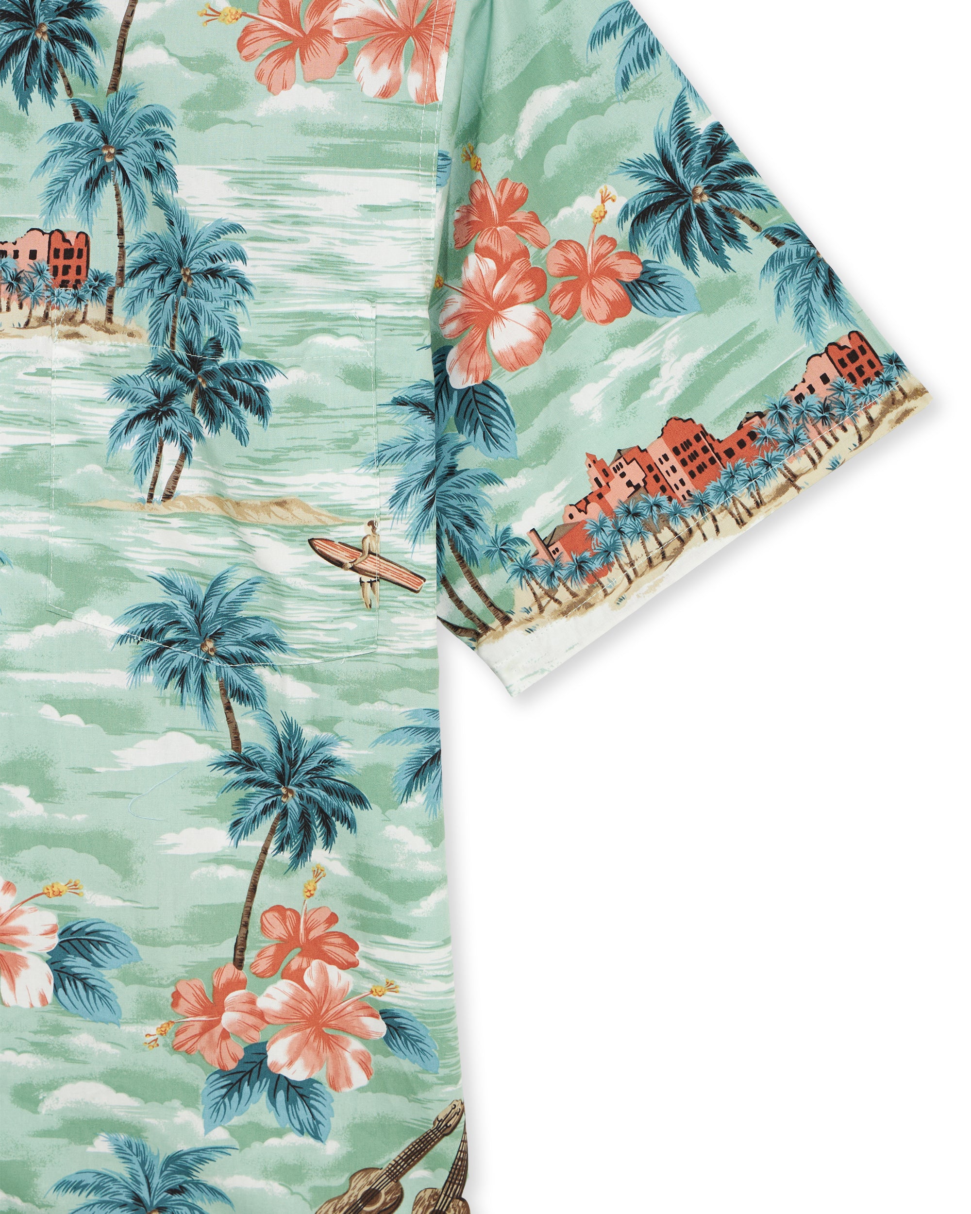 Fiji Camicia Con Stampa in Cotone a Maniche Corte