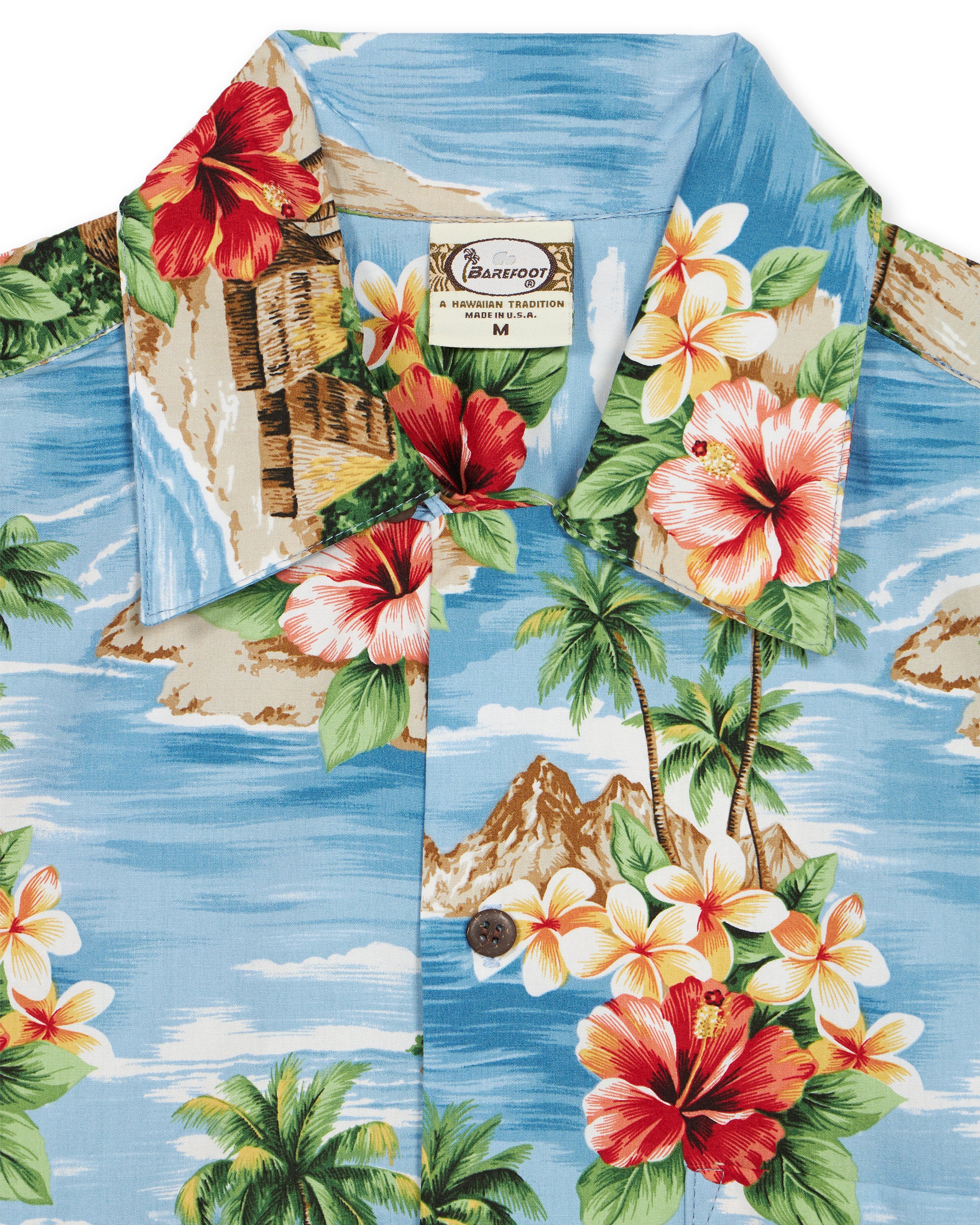 Fiji Camicia Con Stampa in Cotone a Maniche Corte