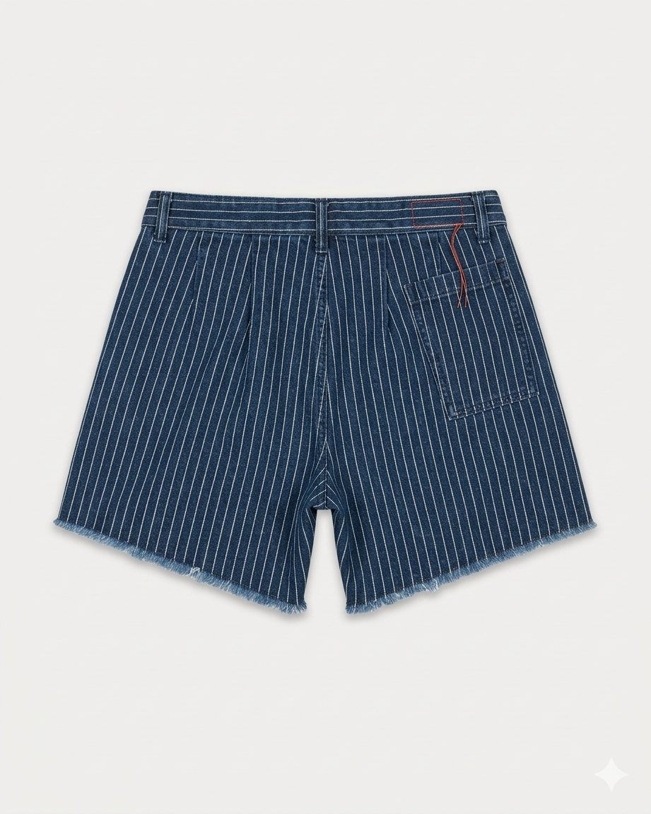 Colonel Shorts In Denim Gessato
