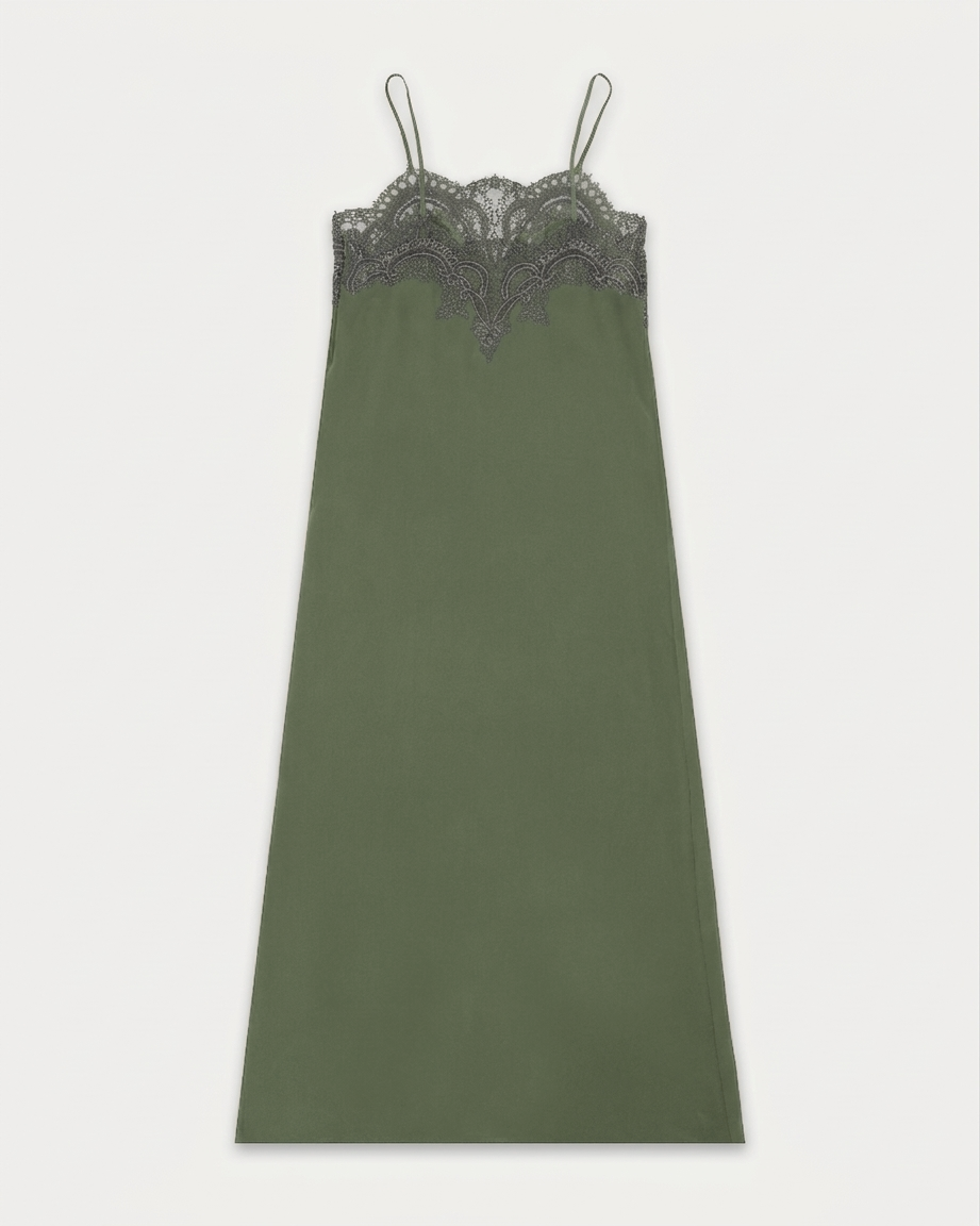 Alizee Embroidered Silk Dress