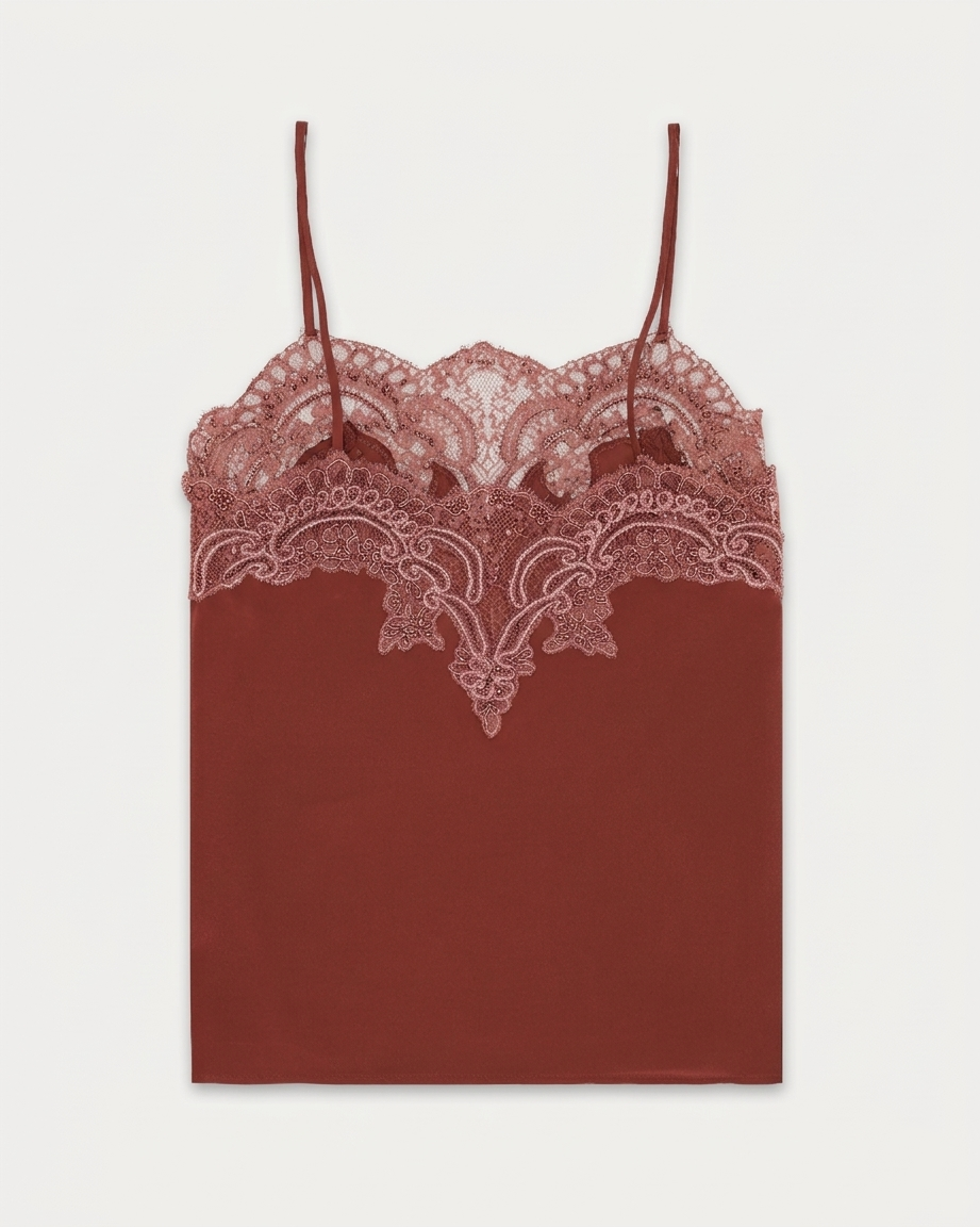 Brianne Top Ricamato In Seta