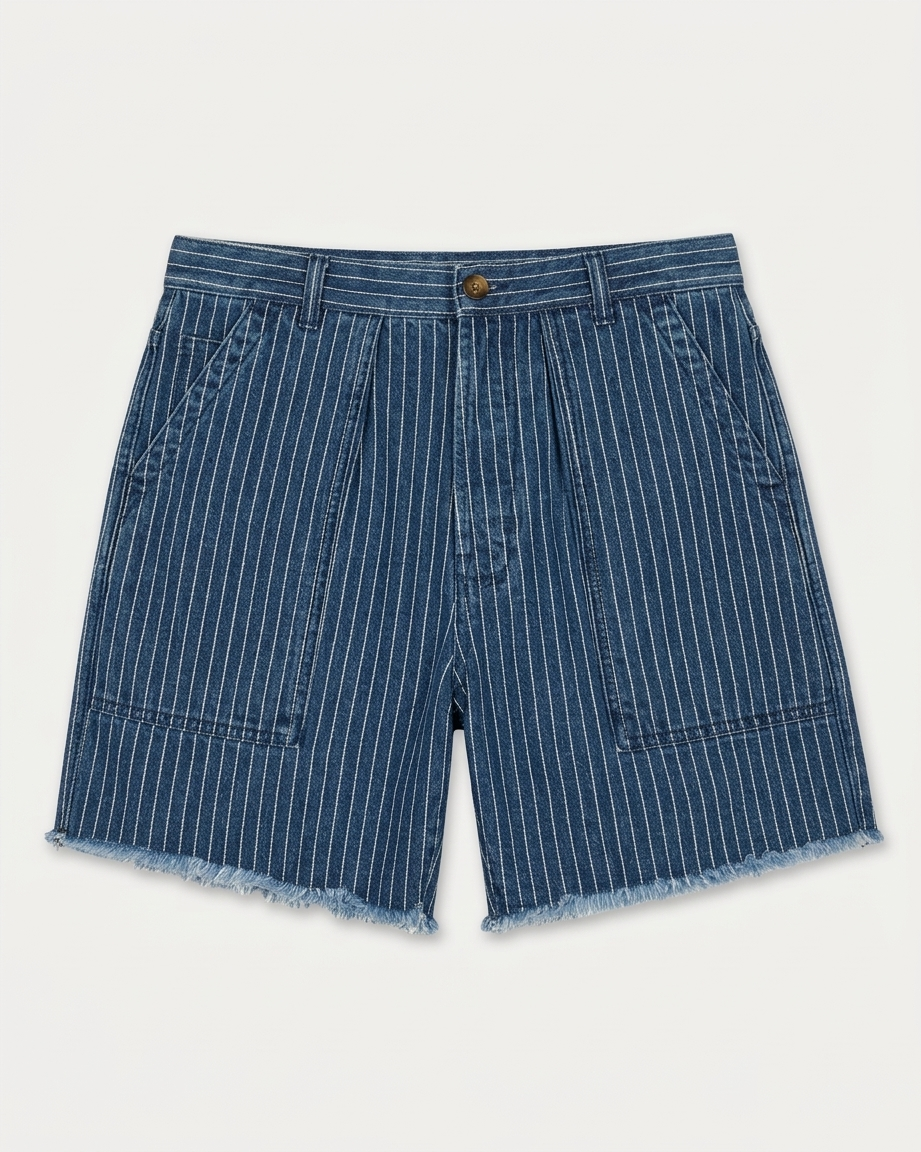 Colonel Shorts In Denim Gessato