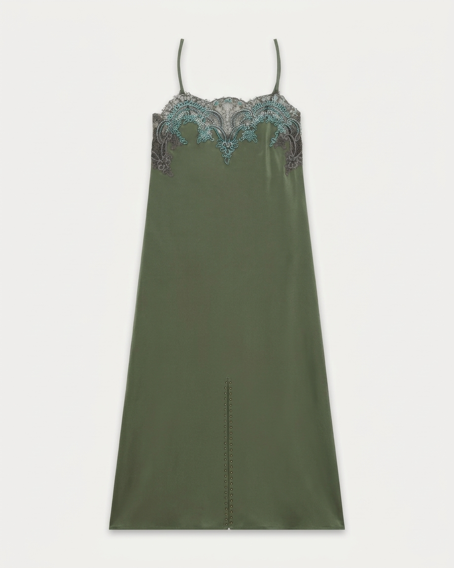 Alizee Embroidered Silk Dress