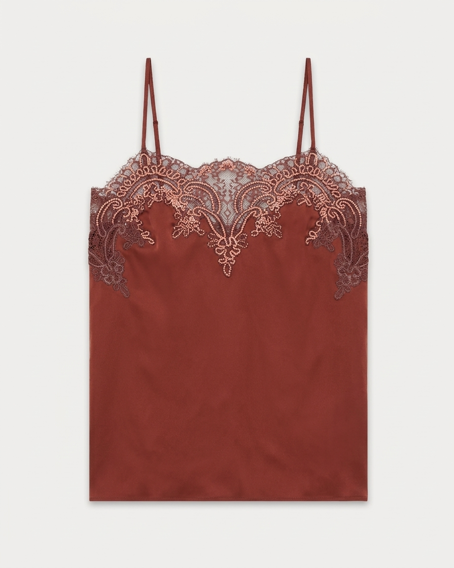 Brianne Top Ricamato In Seta