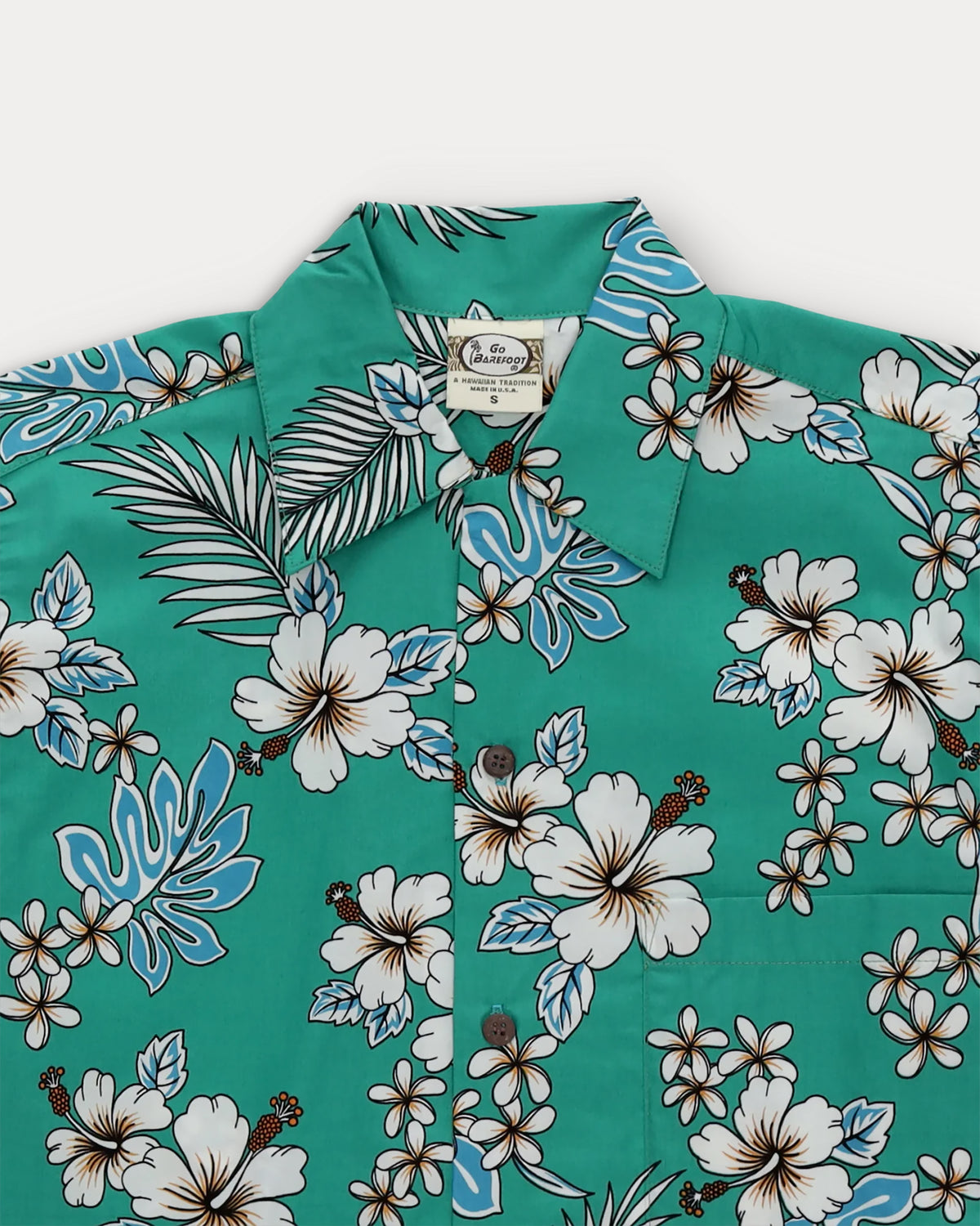 Haole Camicia Con Stampa in Cotone a Maniche Corte