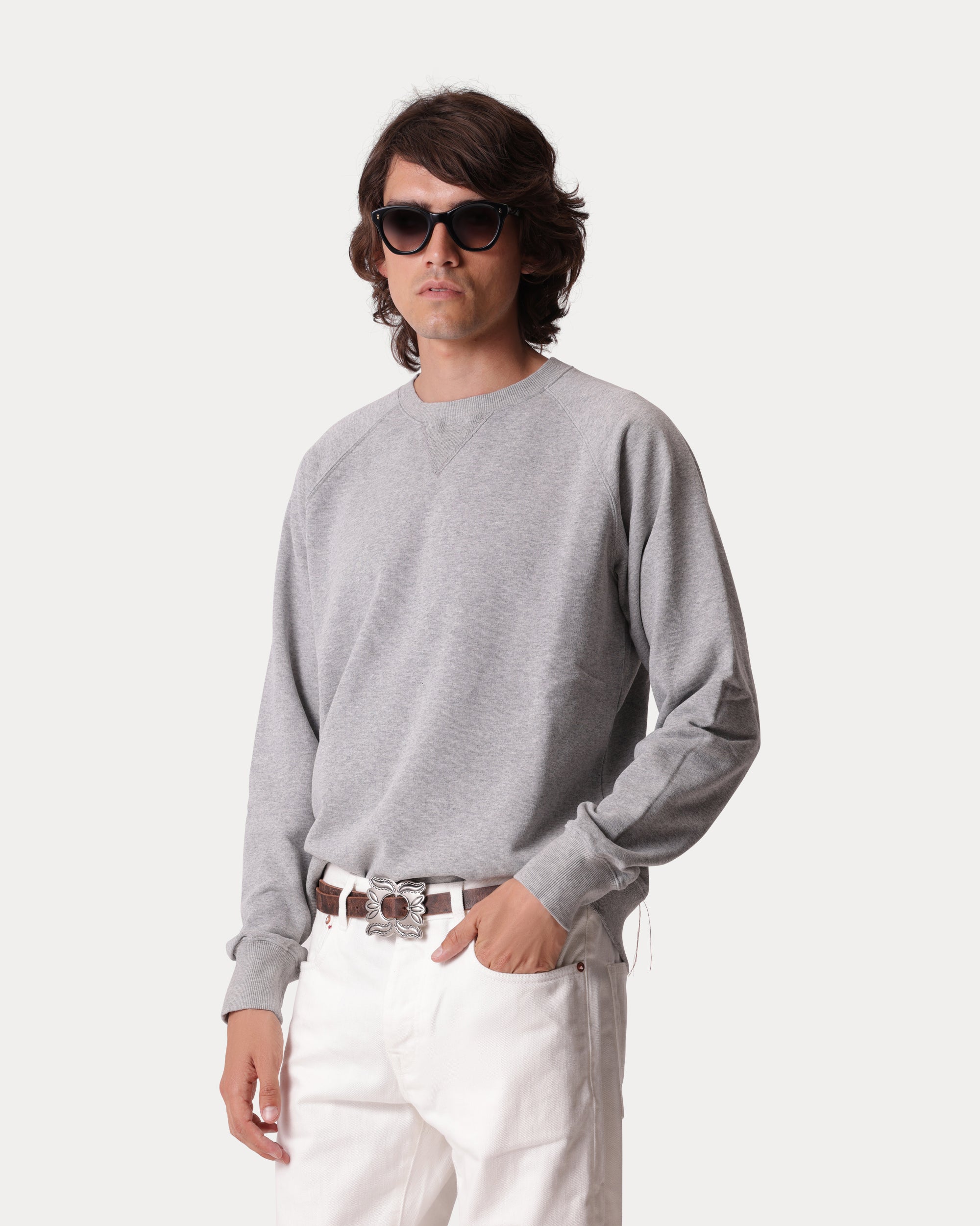 Harvard Crew Neck Brushed Jersey Sweatshirt with Raglan Sleeves
