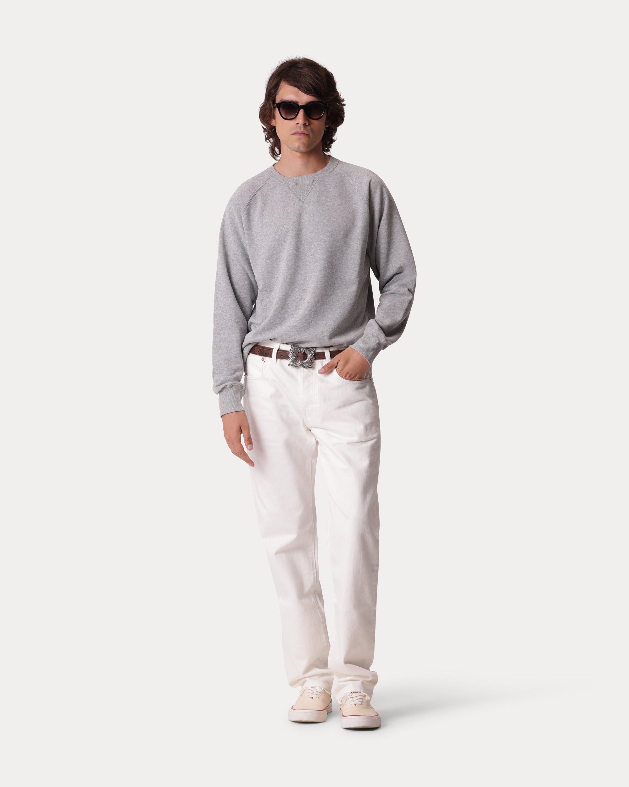 Harvard Crew Neck Brushed Jersey Sweatshirt with Raglan Sleeves