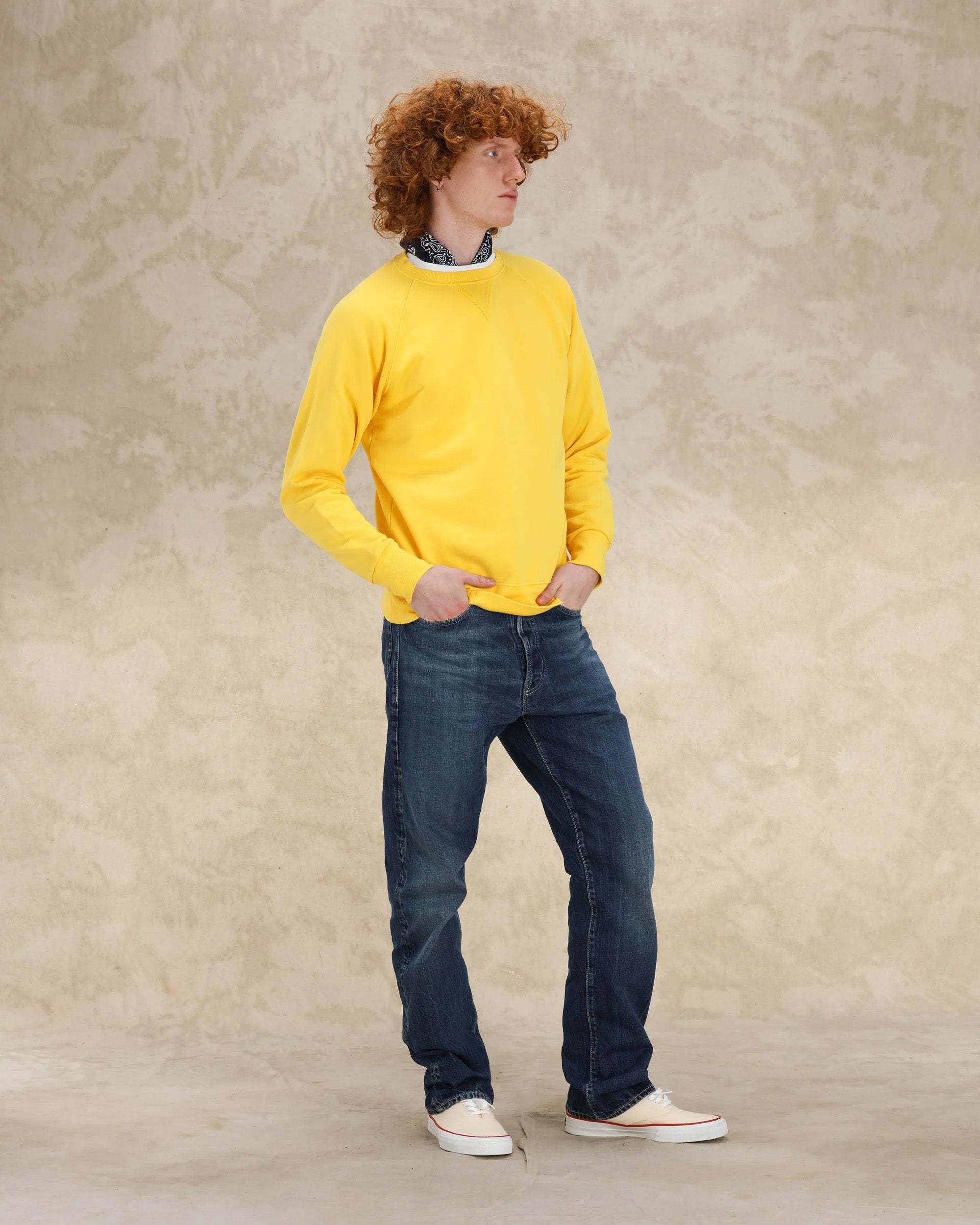 Harvard Felpa Girocollo in Jersey Garzato con taglio Raglan