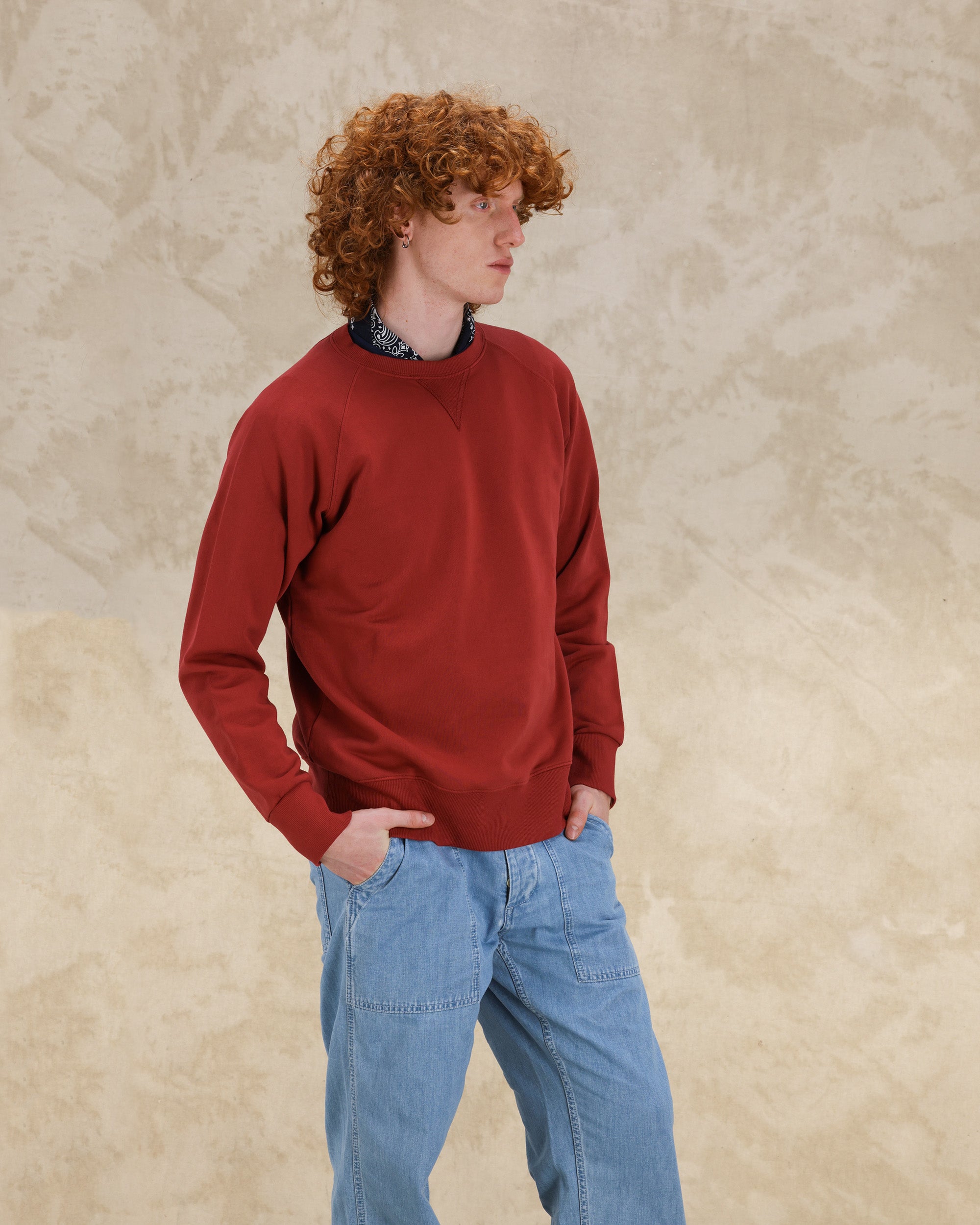 Harvard Felpa Girocollo in Jersey Garzato con taglio Raglan