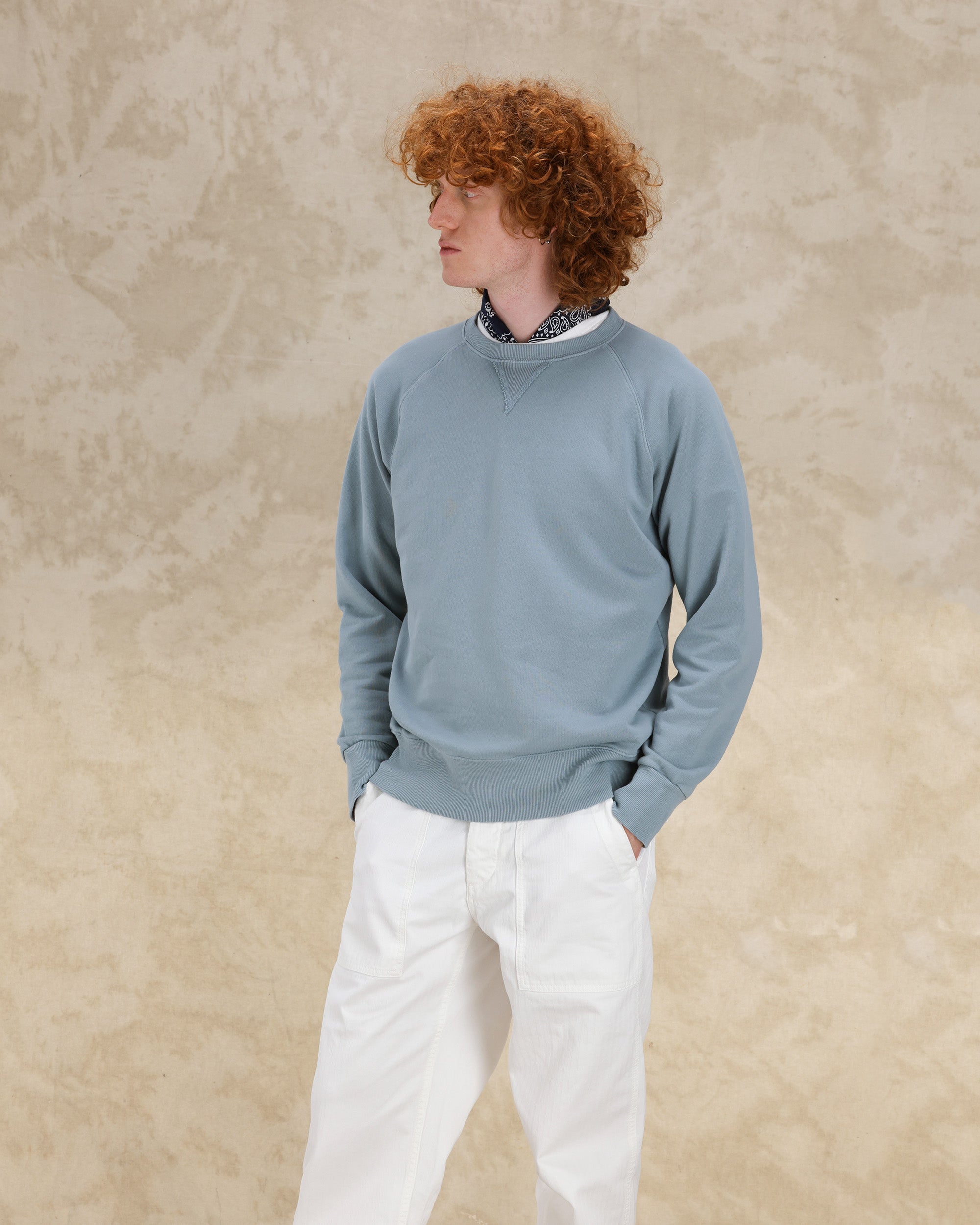 Harvard Felpa Girocollo in Jersey Garzato con taglio Raglan