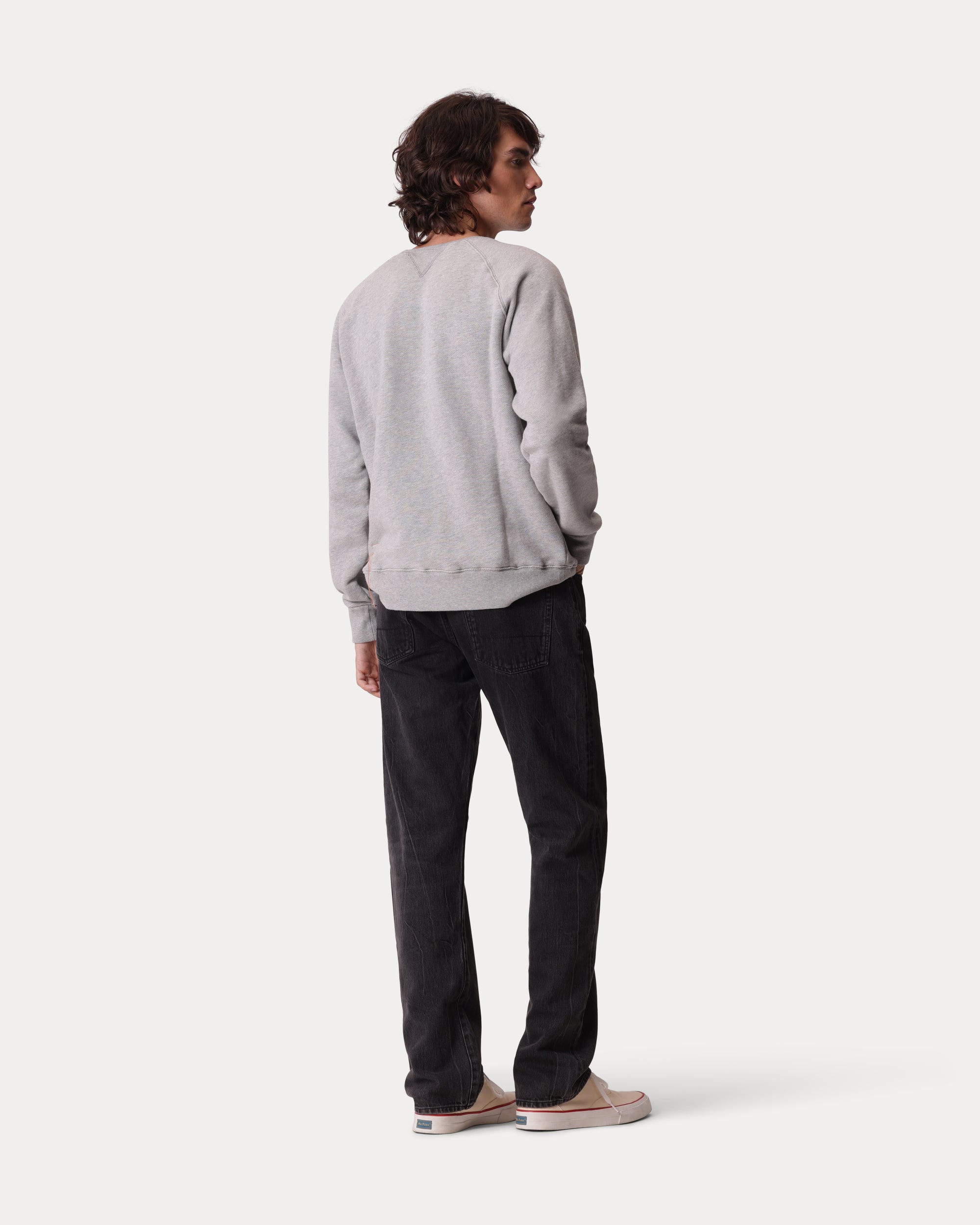 Harvard Crew Neck Fleece Jersey Sweatshirt with Raglan Sleeves