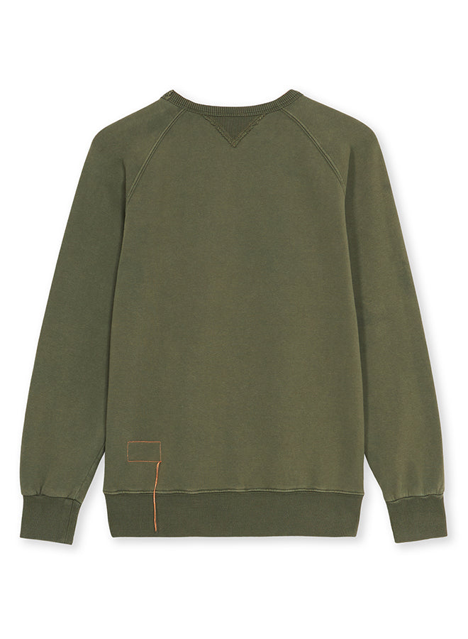 Harvard Crew Neck Fleece Jersey Sweatshirt with Raglan Sleeves