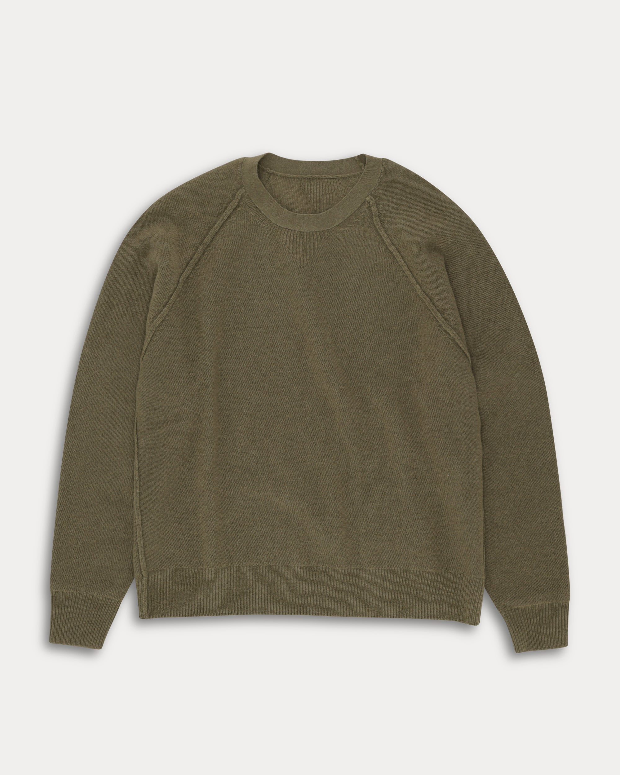 Harvard Crew Neck Wool Sweater With Raglan Sleeves