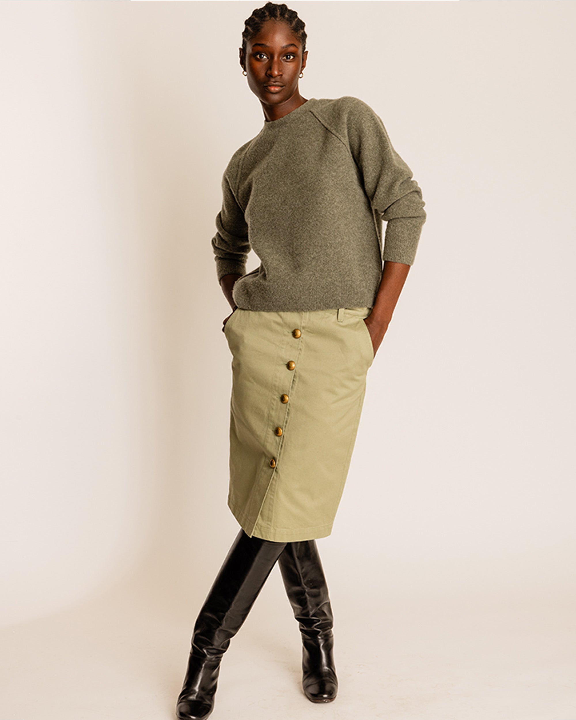 Harvard Maglia Girocollo In Lana con Maniche Raglan