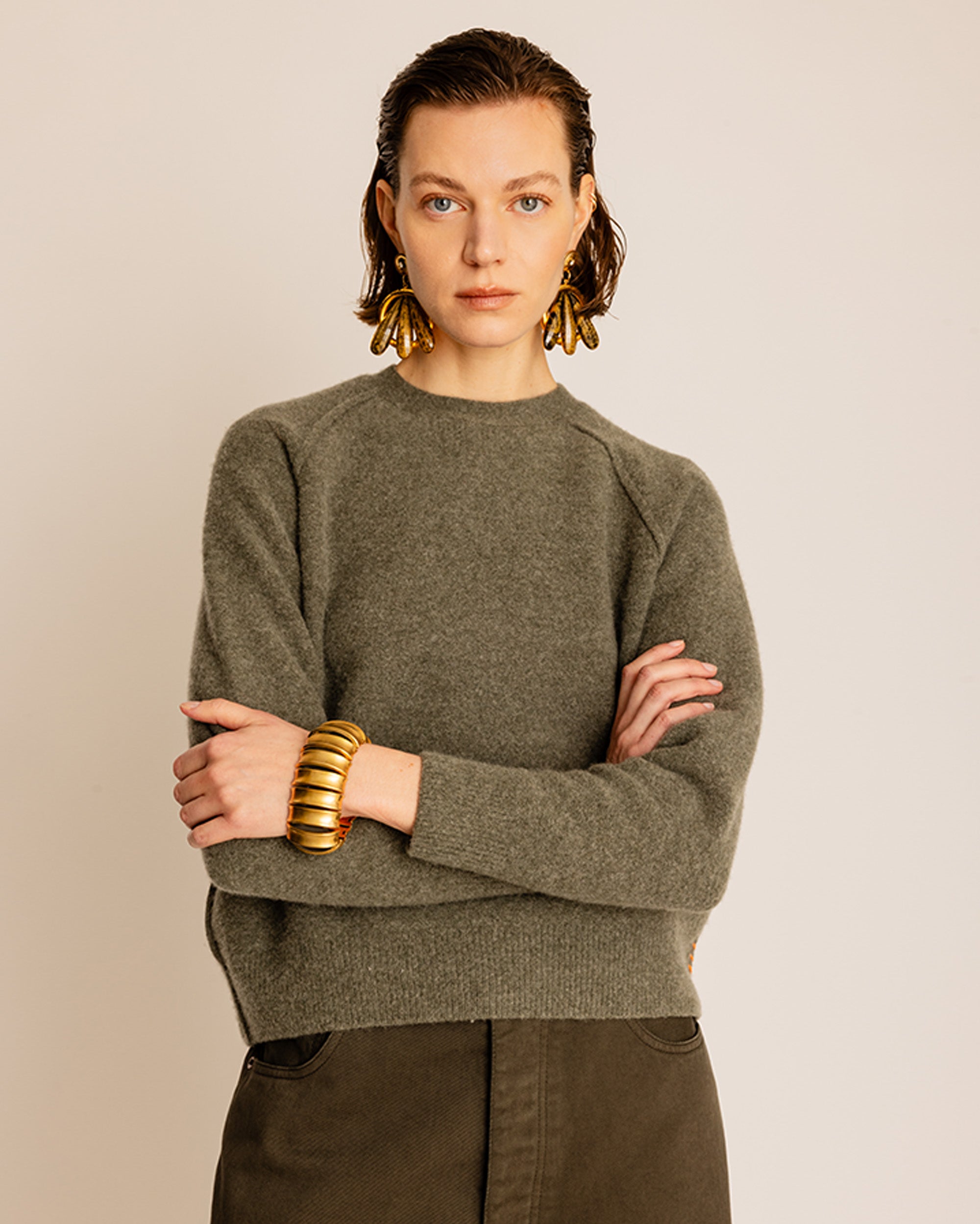 Harvard Maglia Girocollo In Lana con Maniche Raglan