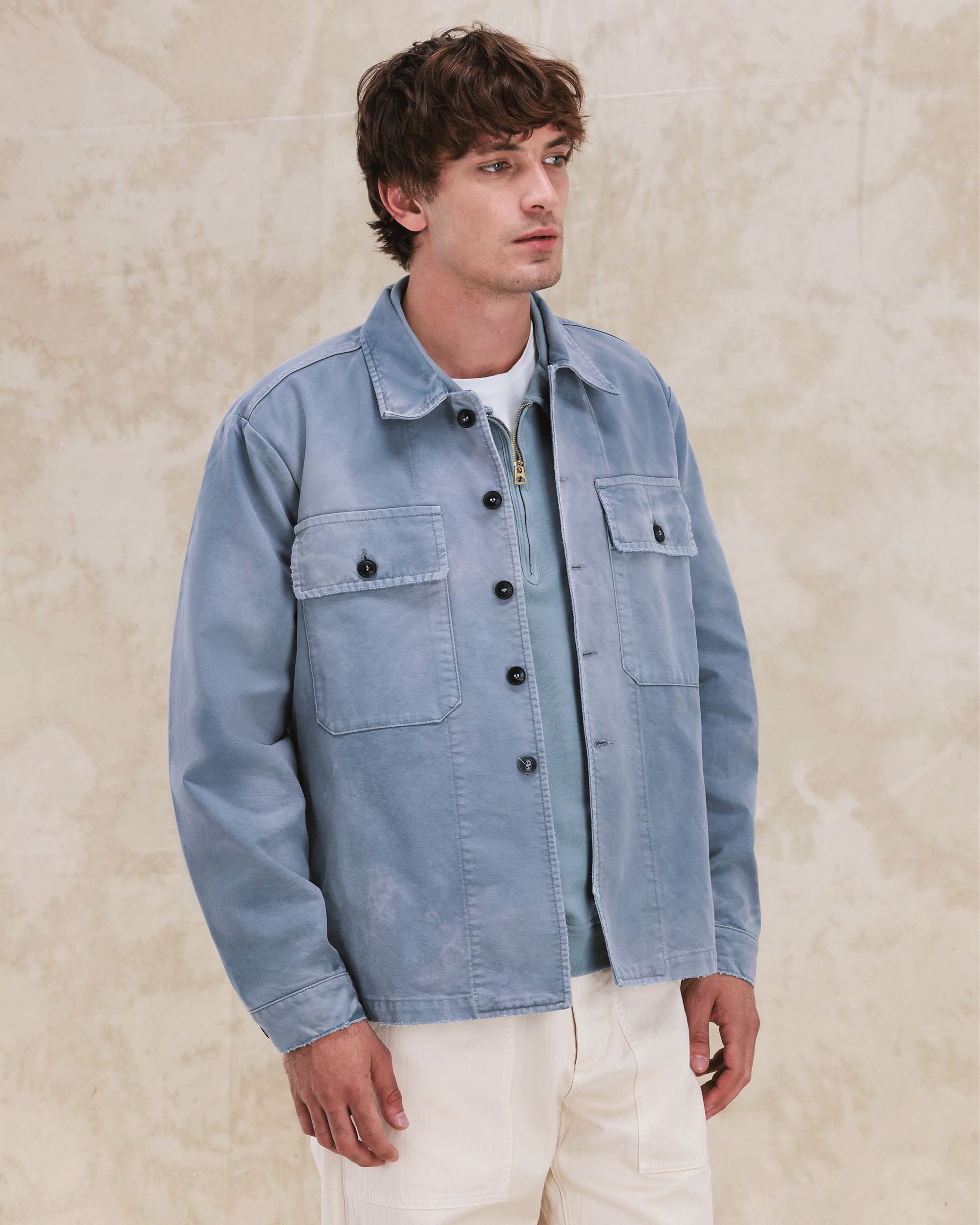 Helvetica Overshirt In Cotone Solarizzato