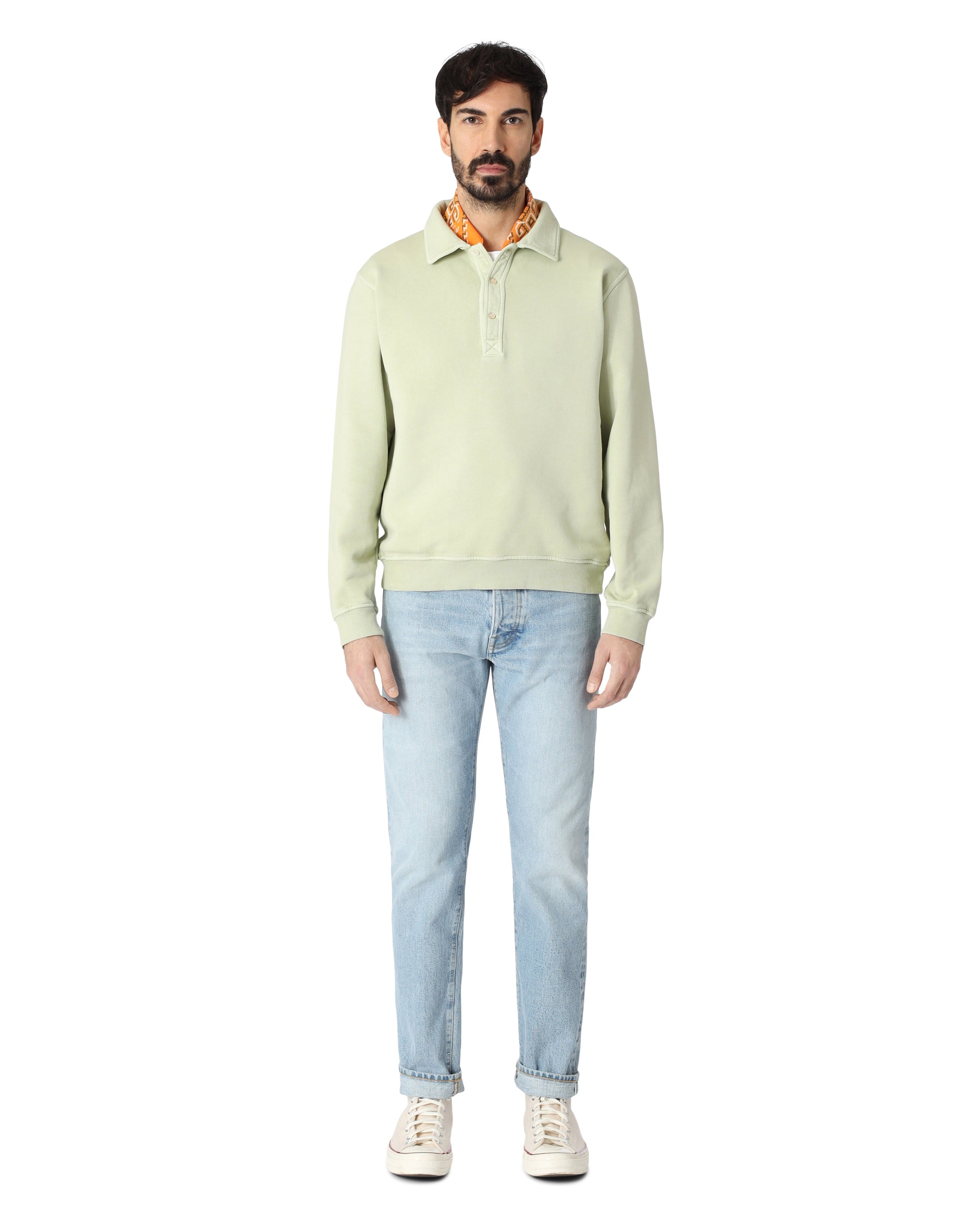 Hunting Polo In Jersey Felpato di Cotone