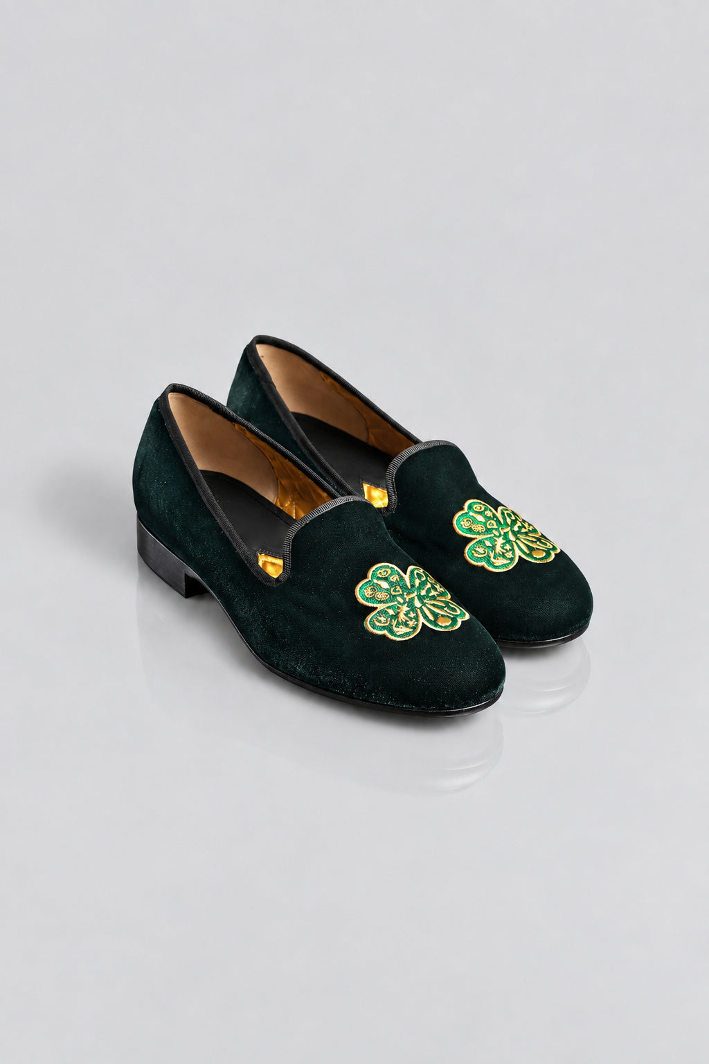 Smokedbone Velvet "Broadway Clover" Slippers