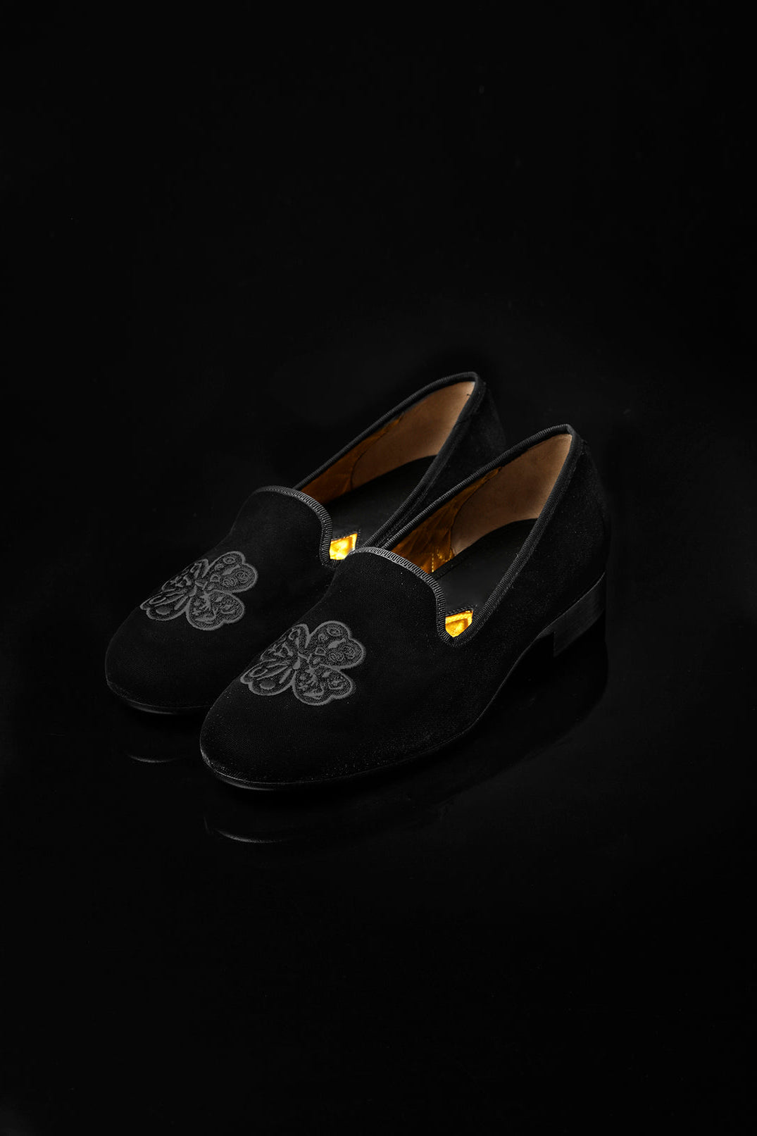 Smokedbone Velvet "Broadway Clover" Slippers