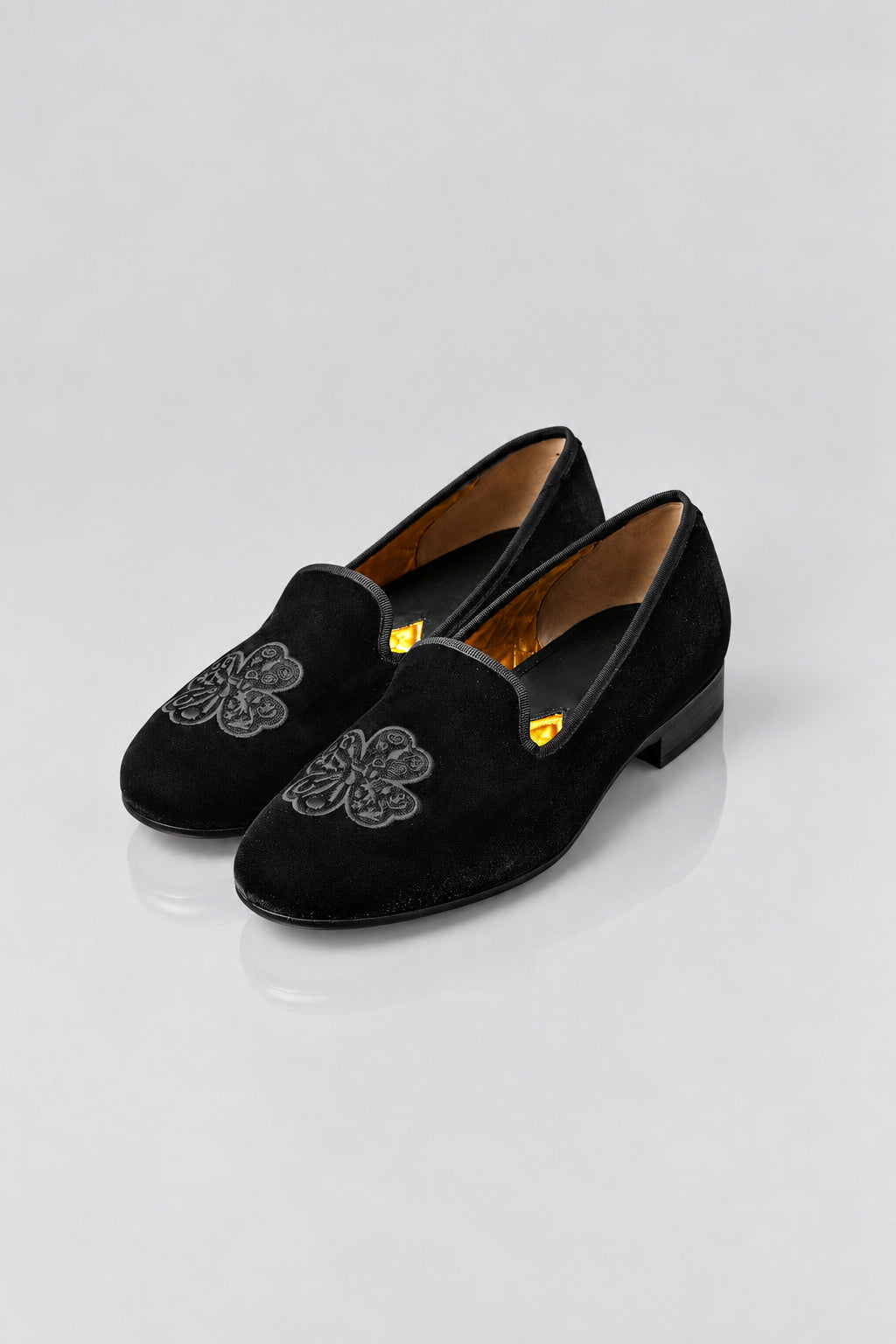 Smokedbone Velvet "Broadway Clover" Slippers
