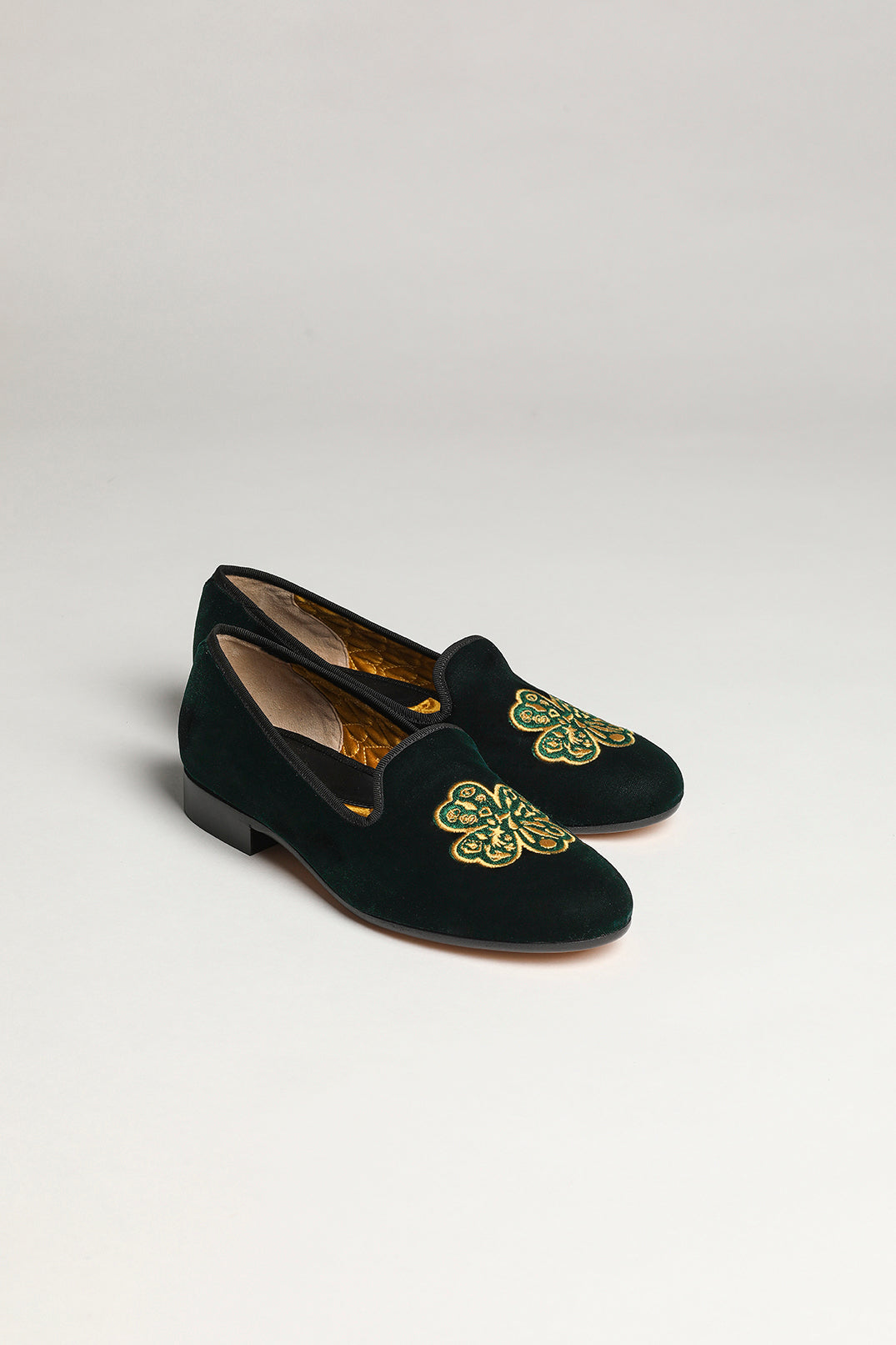 Smokedbone Velvet "Broadway Clover" Slippers