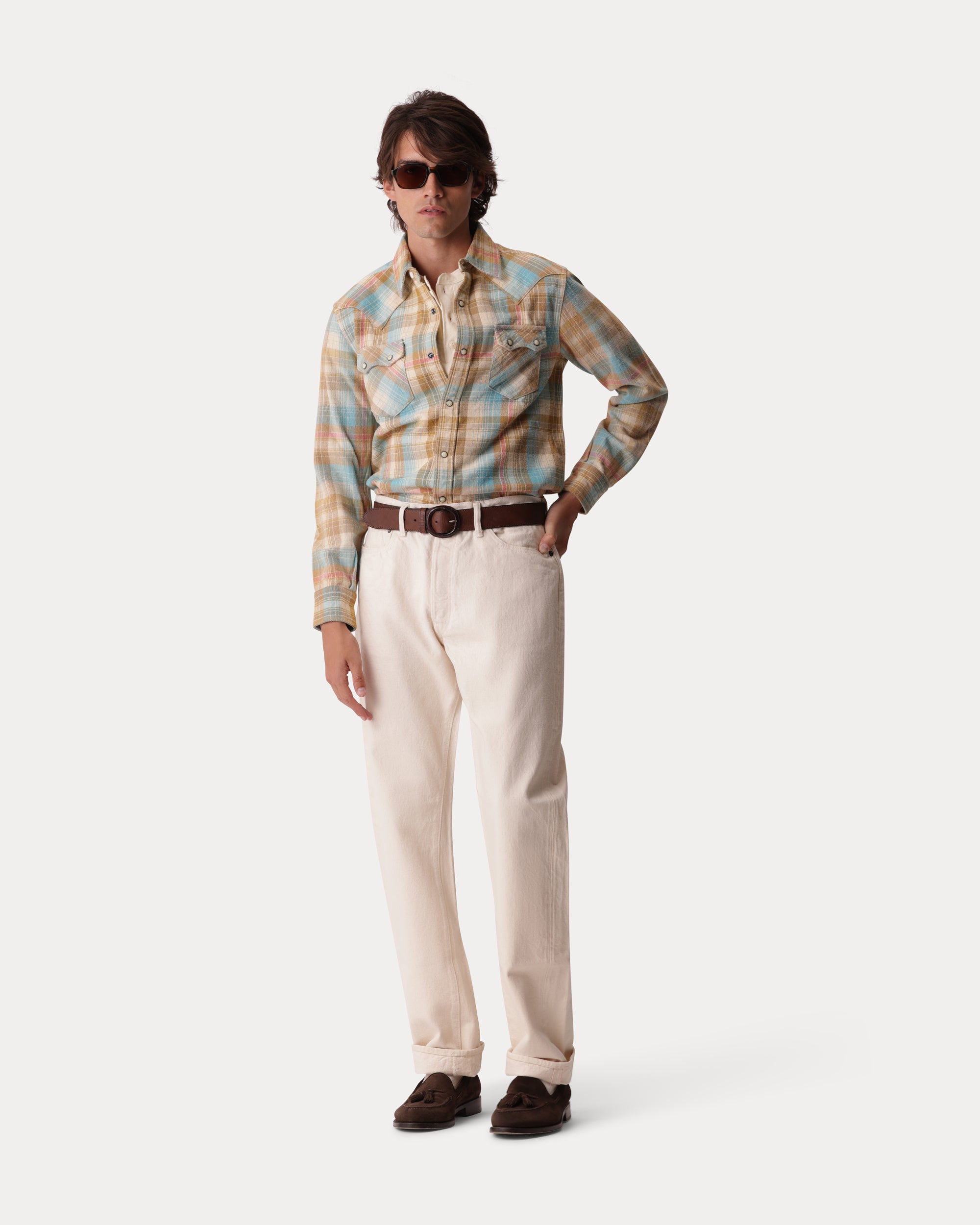 Josh Checkered Cotton Western Shirt