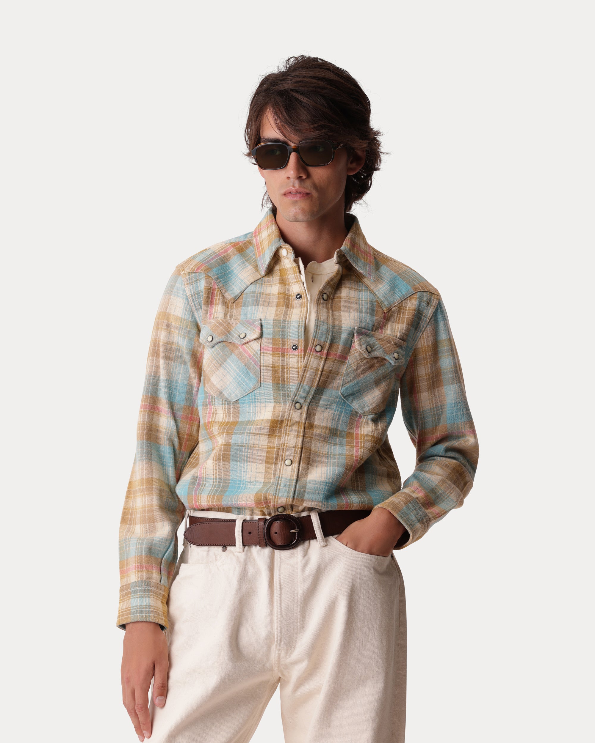 Josh Checkered Cotton Western Shirt