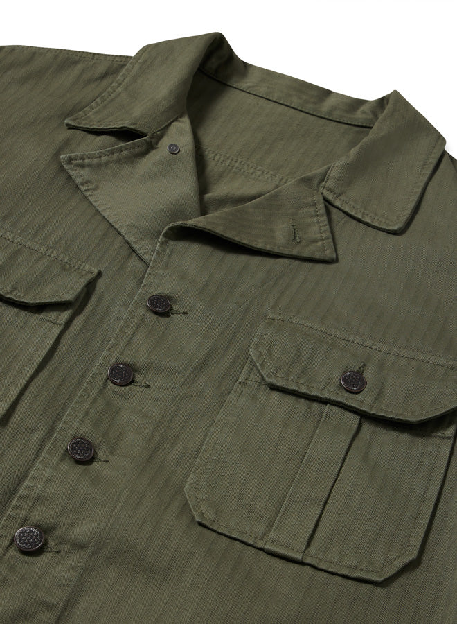 Khai Overshirt In Herringbone di Cotone